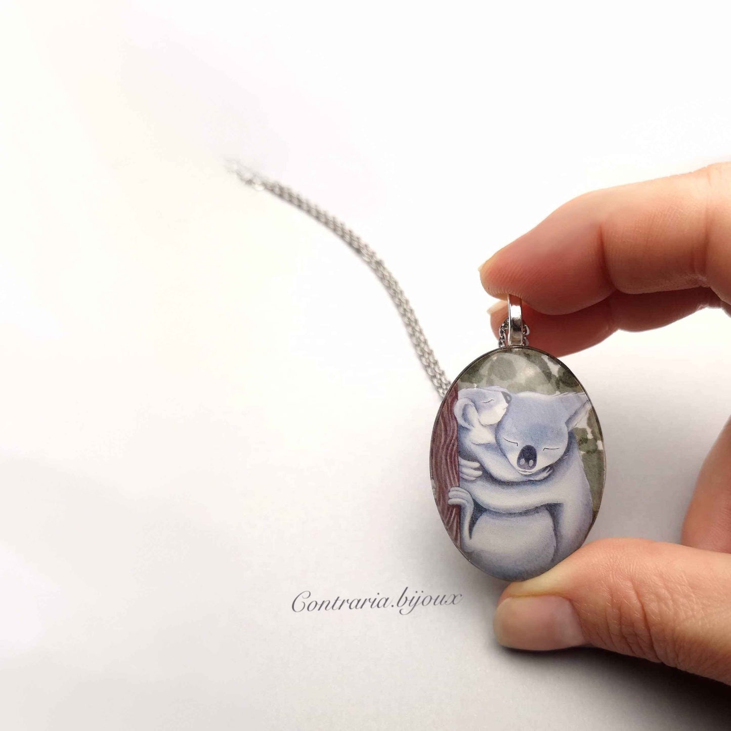 Collana con Ciondolo Koala in Vetro