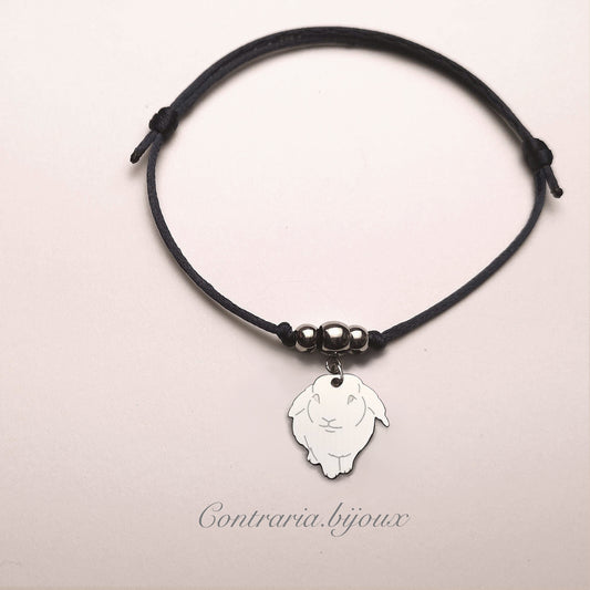 Bracciale Coniglio Ariete e cuore con iniziale incisa - ContrariaBijoux