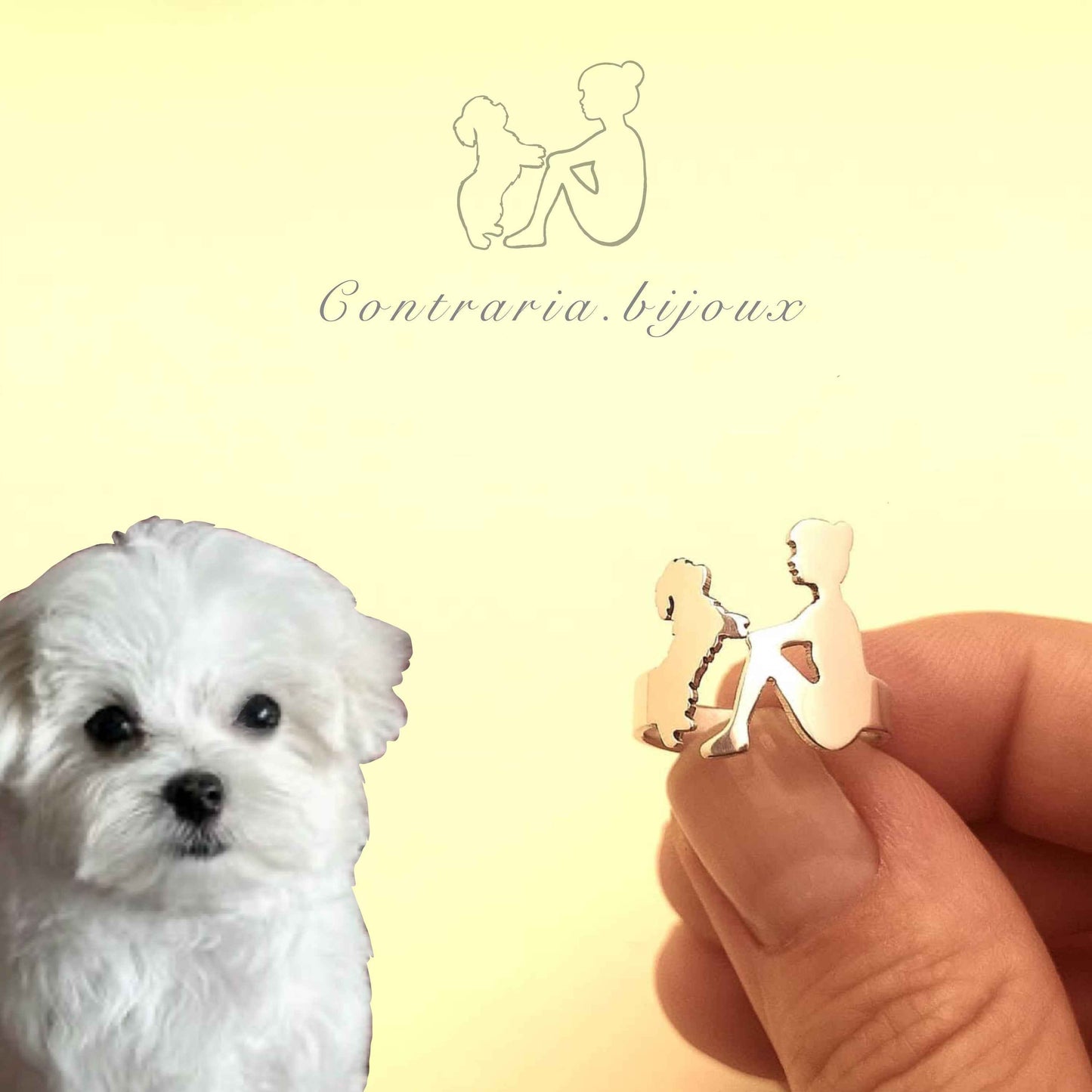 Anello cane e ragazza