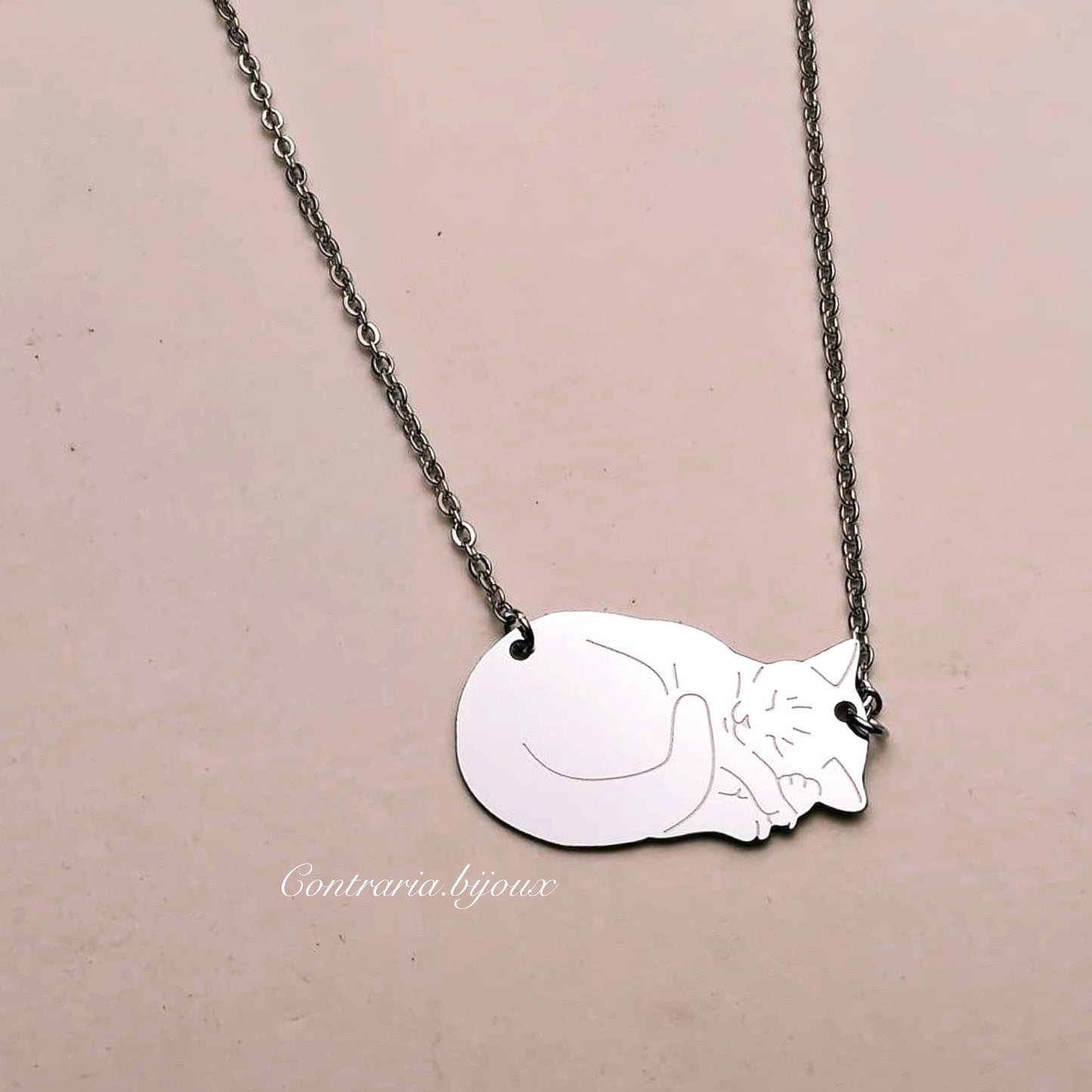 Collana Gatto accucciato - ContrariaBijoux