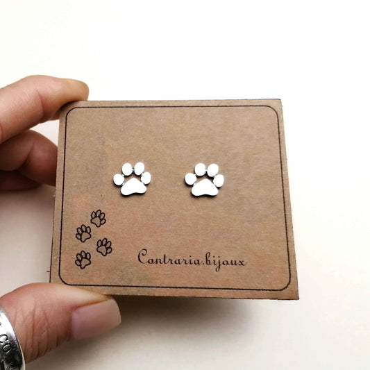 Orecchini Zampa, orecchini zampa in acciaio , orecchini a lobo a forma di zampa