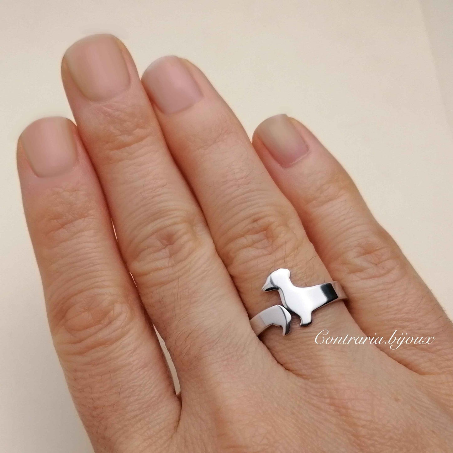 Anello Bassotto, anello a forma di bassotto, anello sagoma bassotto