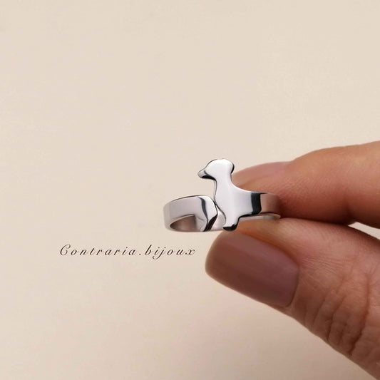 Anello Bassotto, anello a forma di bassotto, anello sagoma bassotto