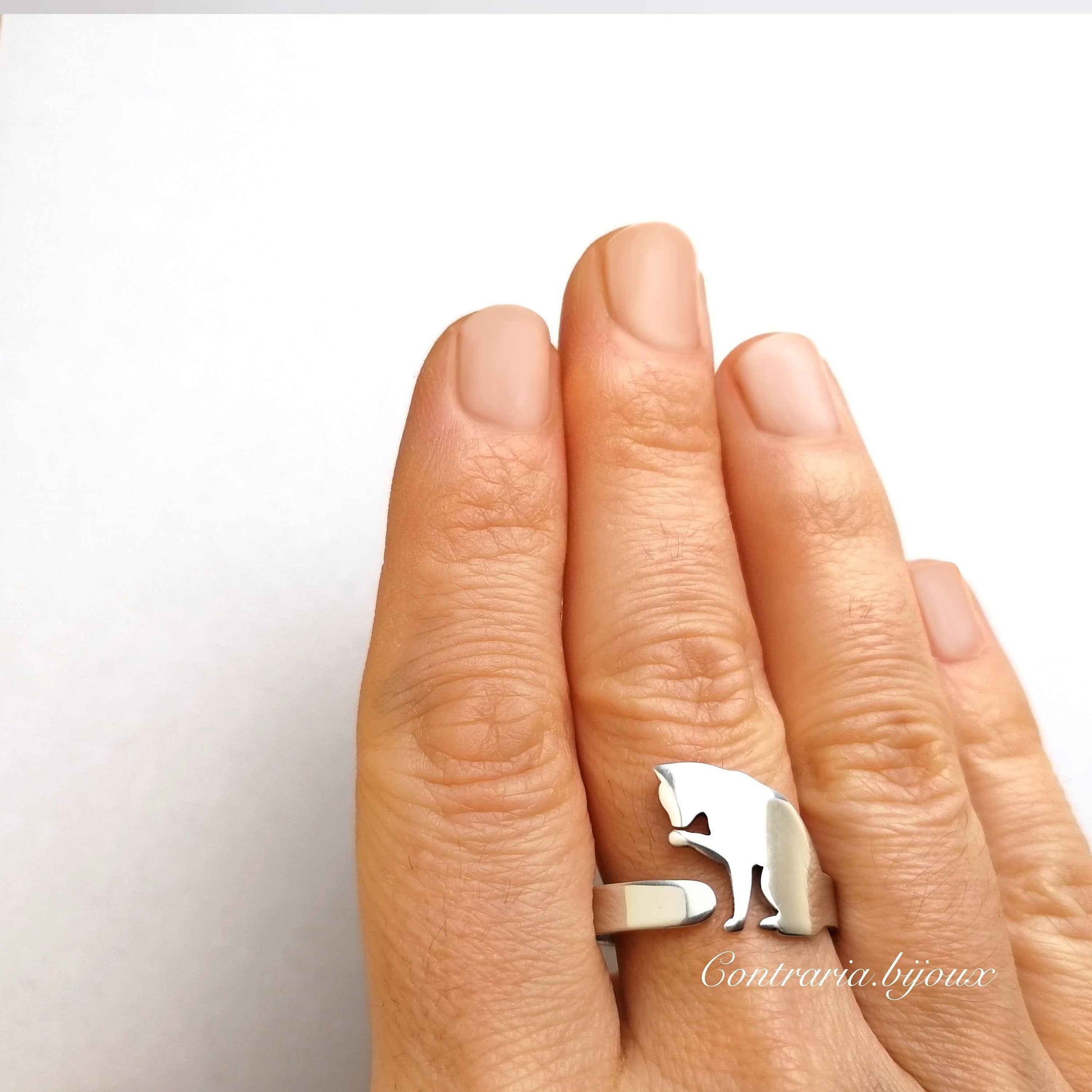 Anello Gatto, anello Gatto singolo, Anello su misura personalizzato con incisione