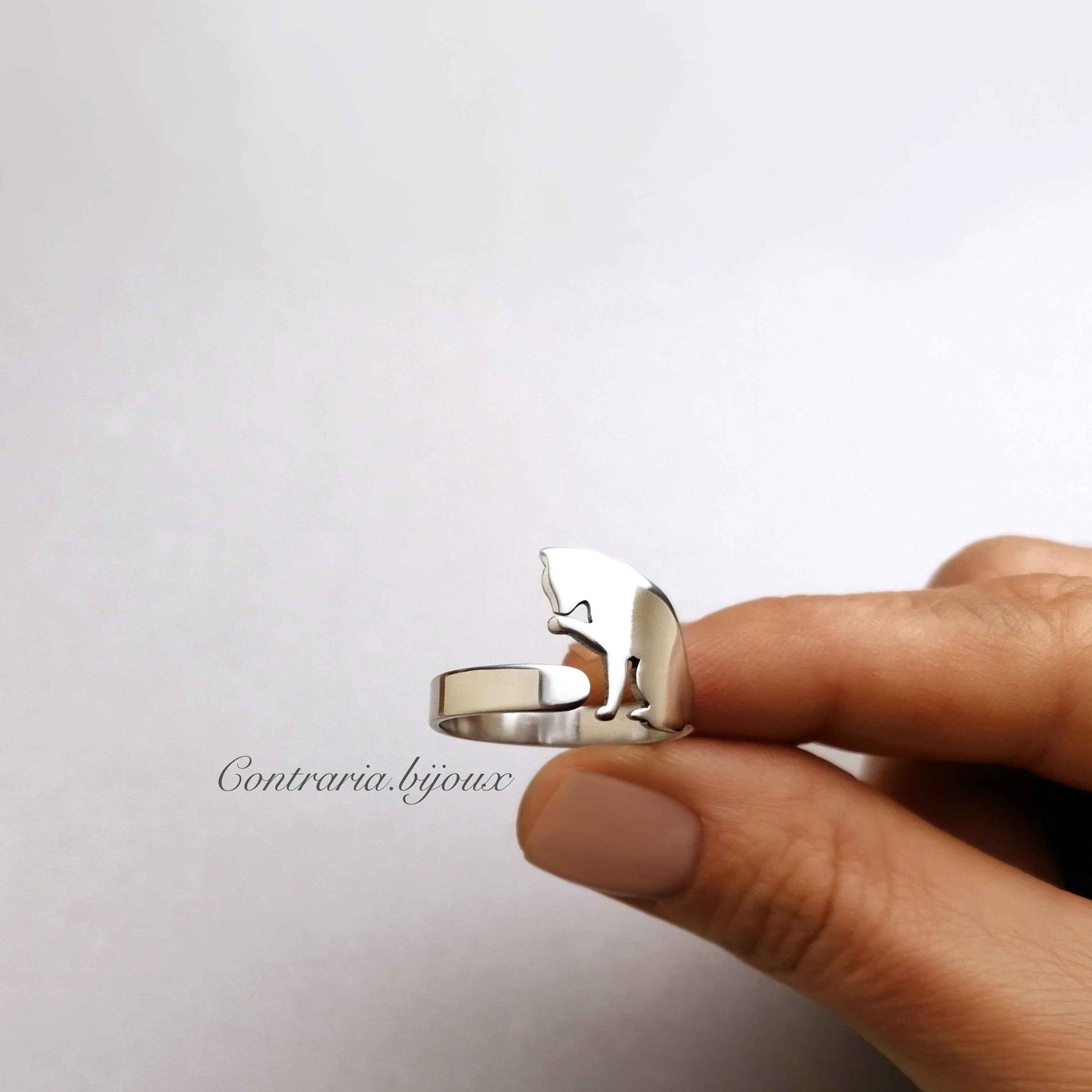 Anello Gatto, anello Gatto singolo, Anello su misura personalizzato con incisione