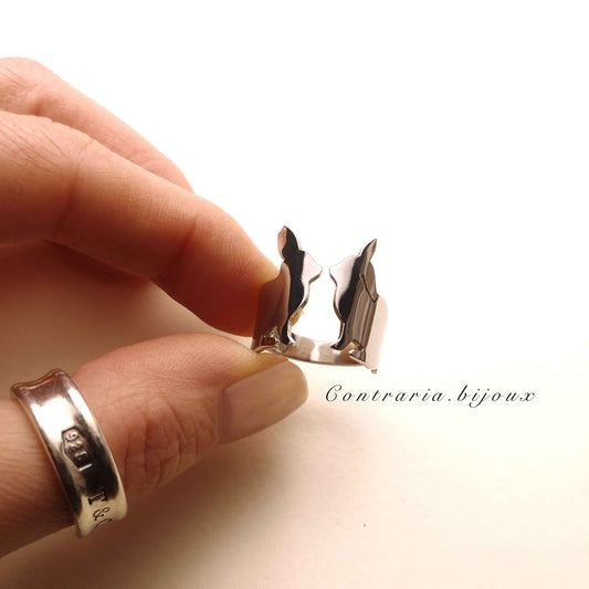 Anello con Conigli innamorati,  Anello personalizzato con coniglio