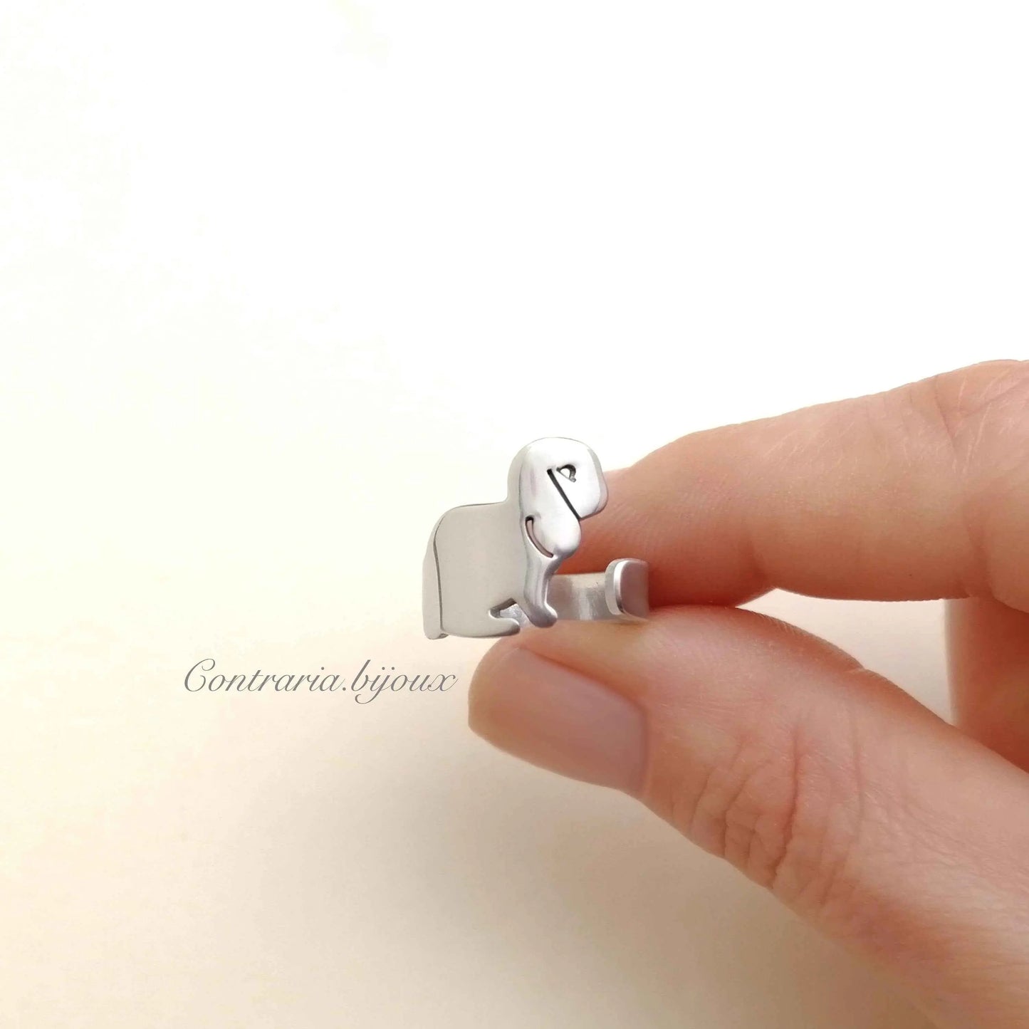 Anello Coniglio Ariete , anello con coniglietto , anello su misura