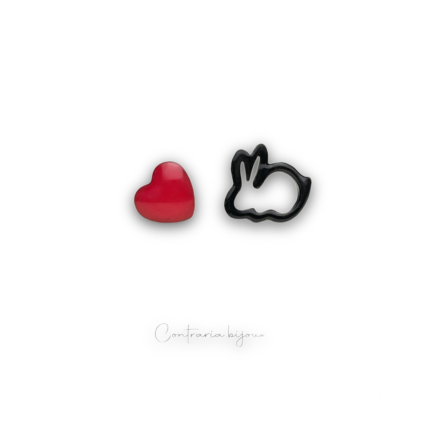 Orecchini cuore e Balena / cuore e uccellino /  cuore e Cane - ContrariaBijoux