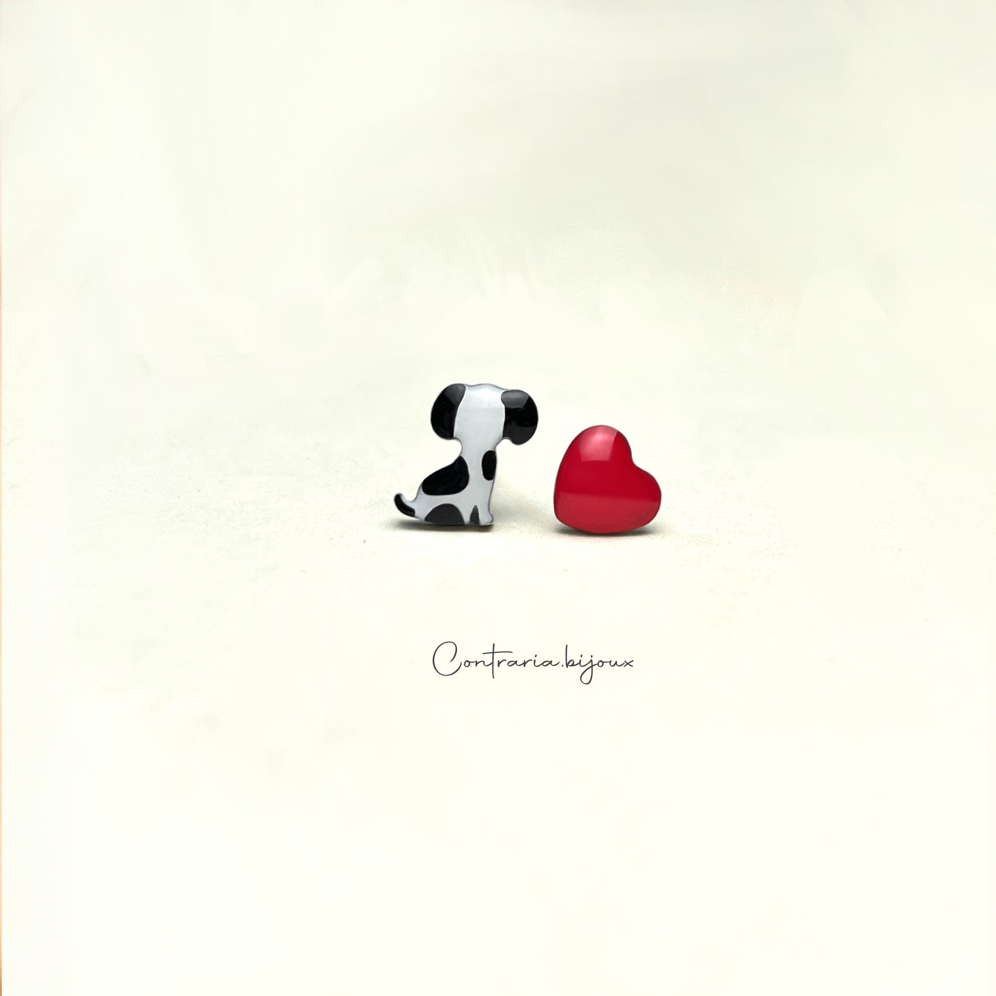 Orecchini zampa e cuore / Coniglio e cuore / Gatto e cuore / Riccio e Cuore / Giraffa e cuore - ContrariaBijoux