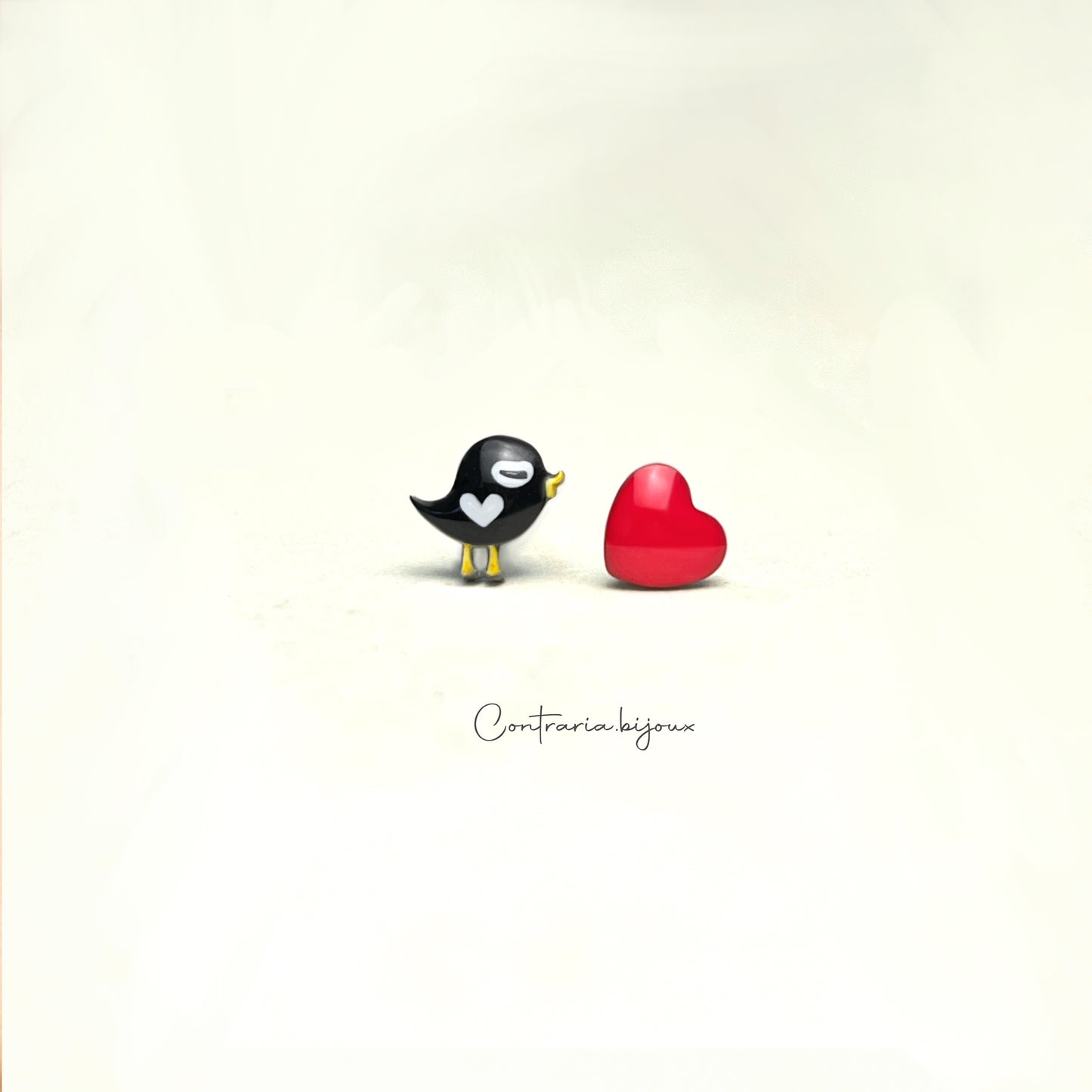 Orecchini zampa e cuore / Coniglio e cuore / Gatto e cuore / Riccio e Cuore / Giraffa e cuore - ContrariaBijoux