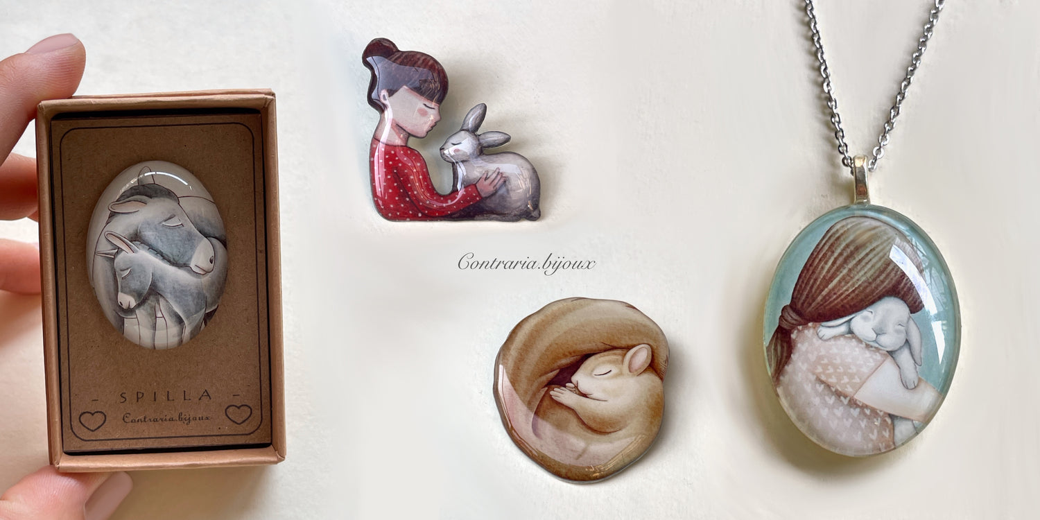 Collane e Spille in resina e vetro - ContrariaBijoux