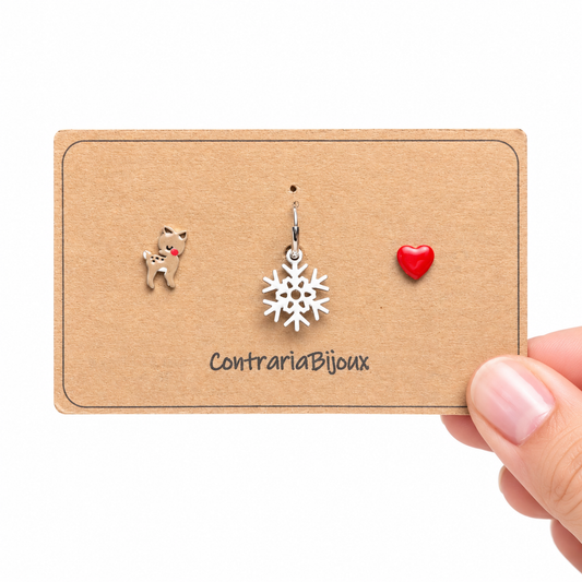 Orecchini Cerbiatto e fiocco di neve | Gioielli Natura – Contraria Bijoux