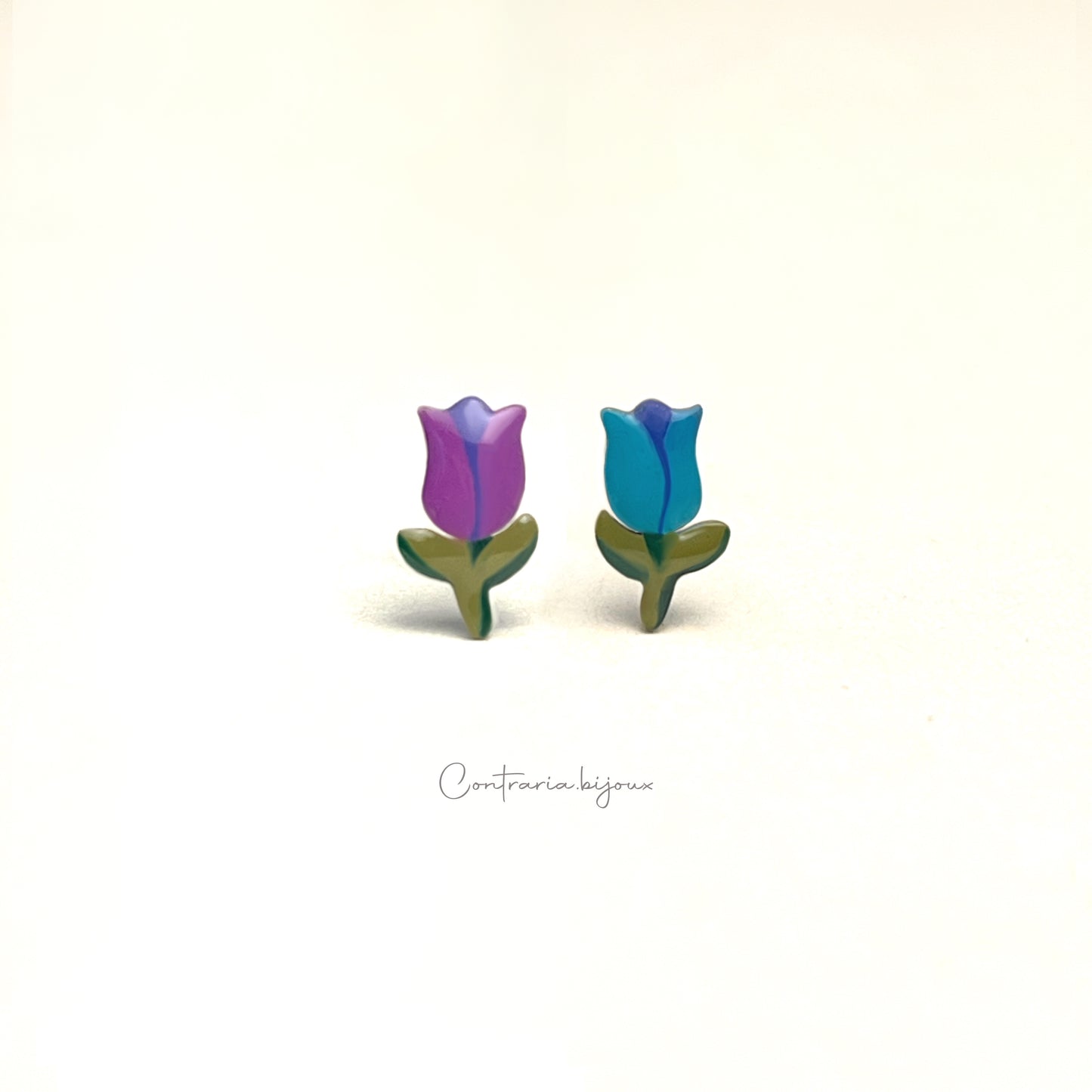 Orecchini Uccellino e tulipano / orecchini Tulipani