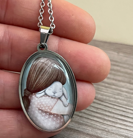 Collana con Ciondolo Coniglietto Ariete in Vetro - ContrariaBijoux
