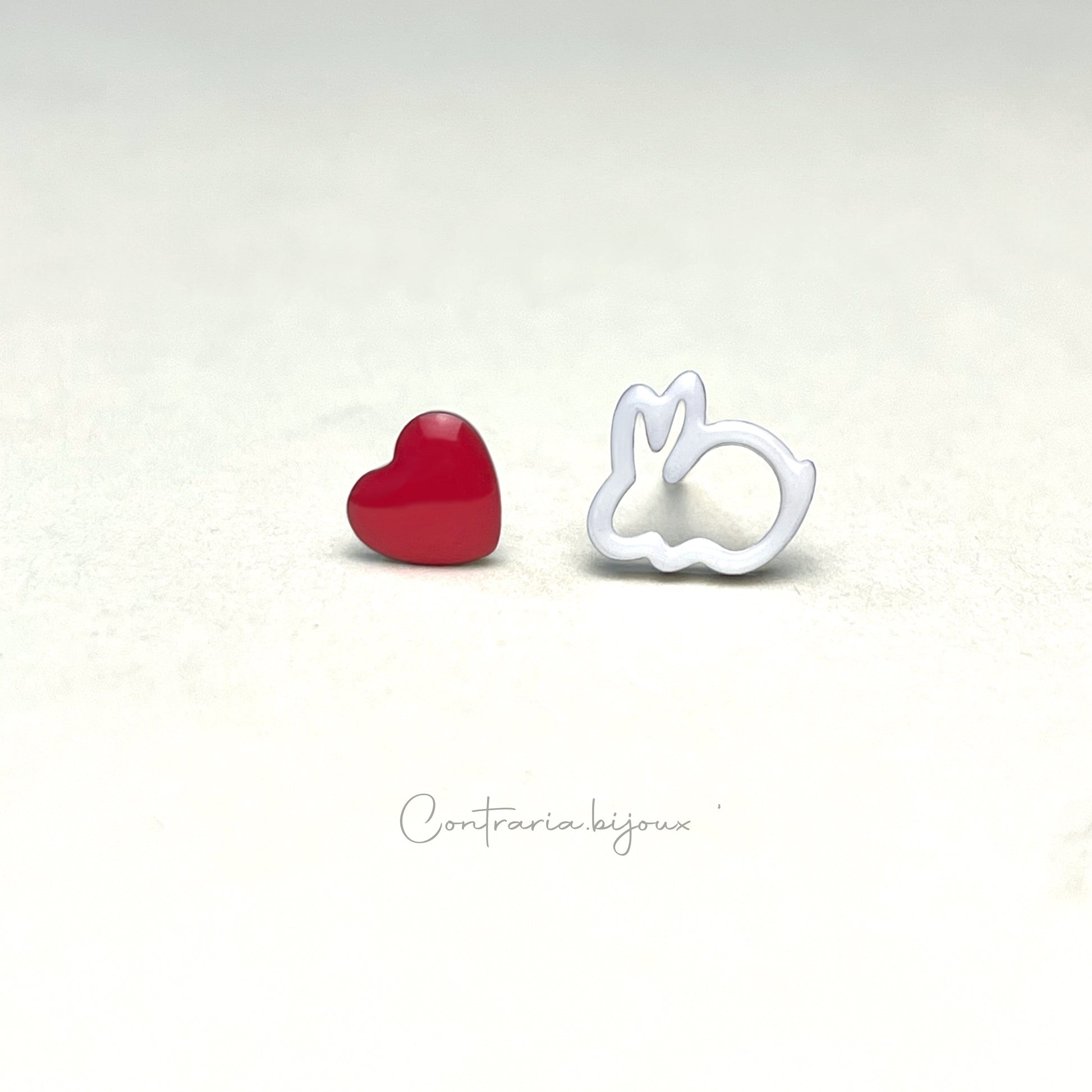 Orecchini Coniglio e cuore - ContrariaBijoux