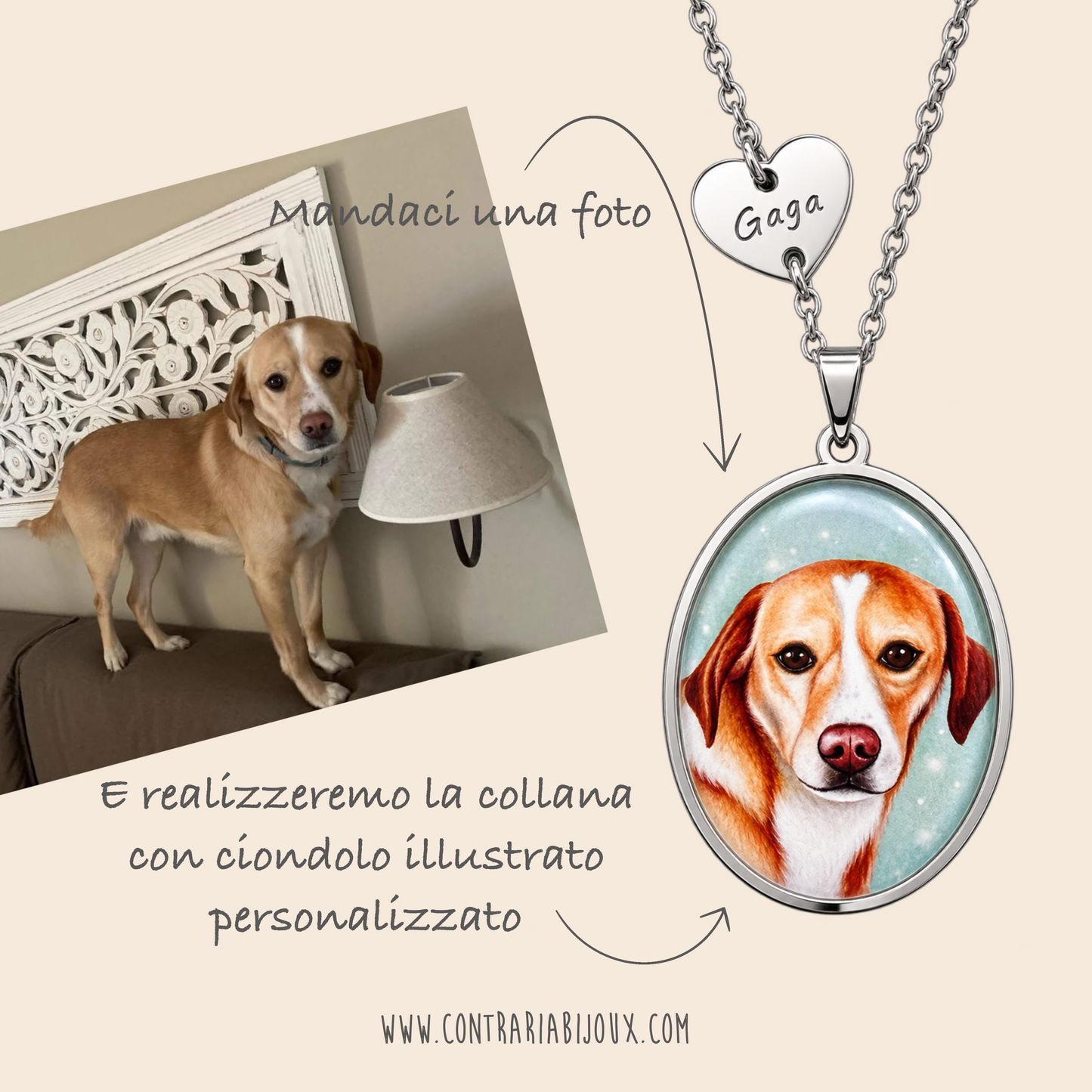 Collana illustrata personalizzata - quattrozampe