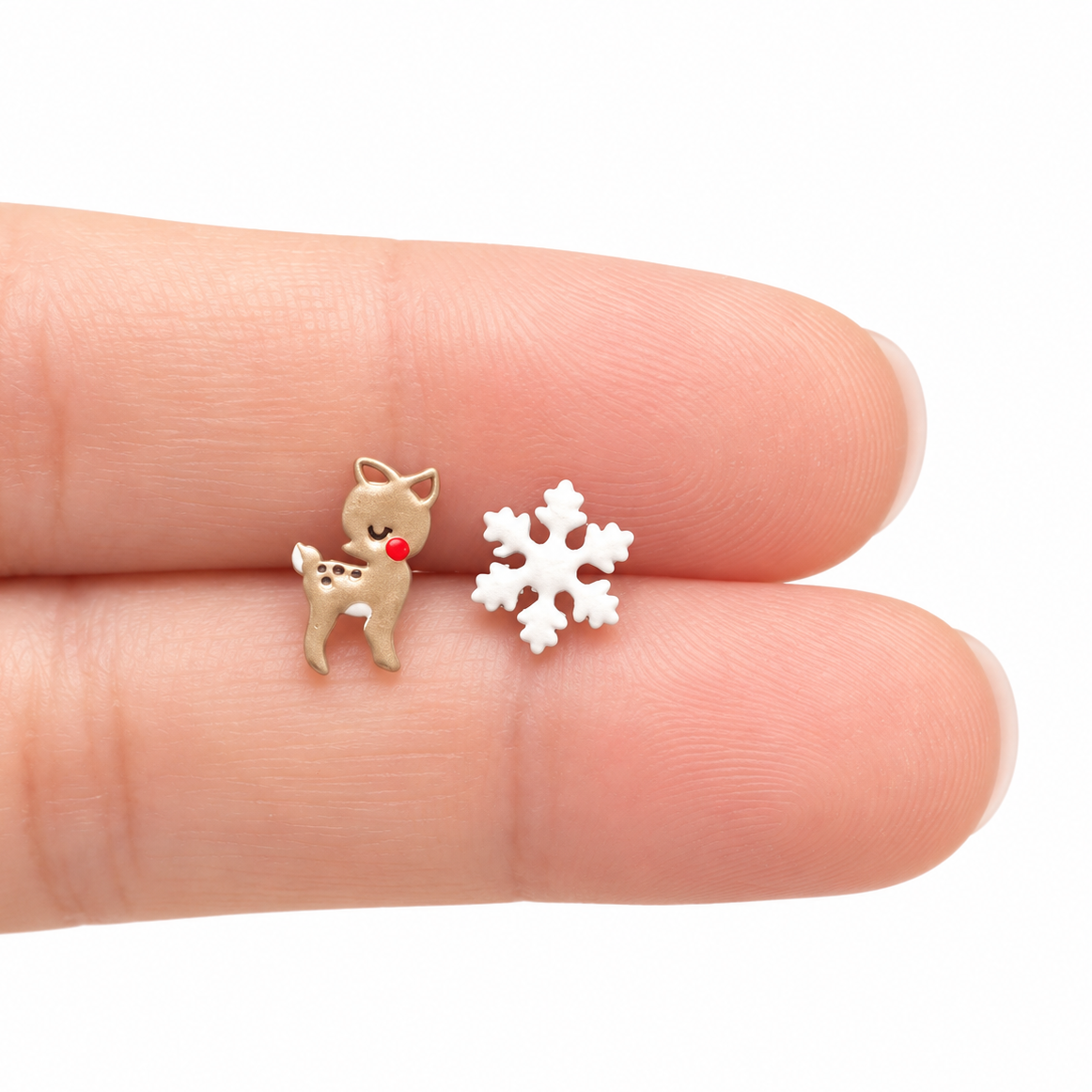 Orecchini Cerbiatto e fiocco di neve | Gioielli Natura – Contraria Bijoux