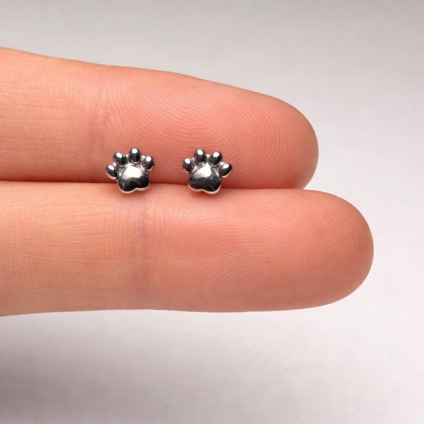 Orecchini Zampa in Acciaio - Orecchini a Lobo a Forma di Zampa - ContrariaBijoux