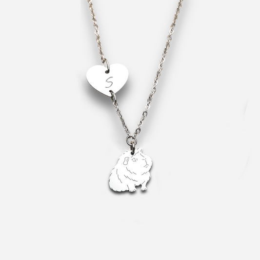 Collana porcellino d’india pelo lungo con ciondolo elegante