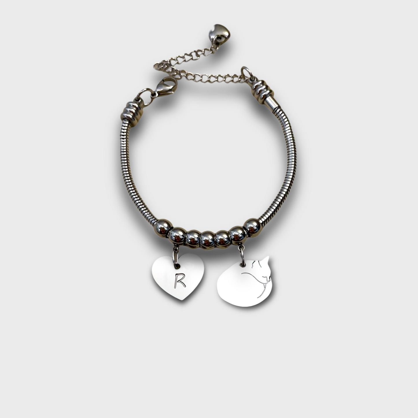 Bracciale Gatto Accucciato con Ciondolo Gatto per Amanti dei Gatti - ContrariaBijoux