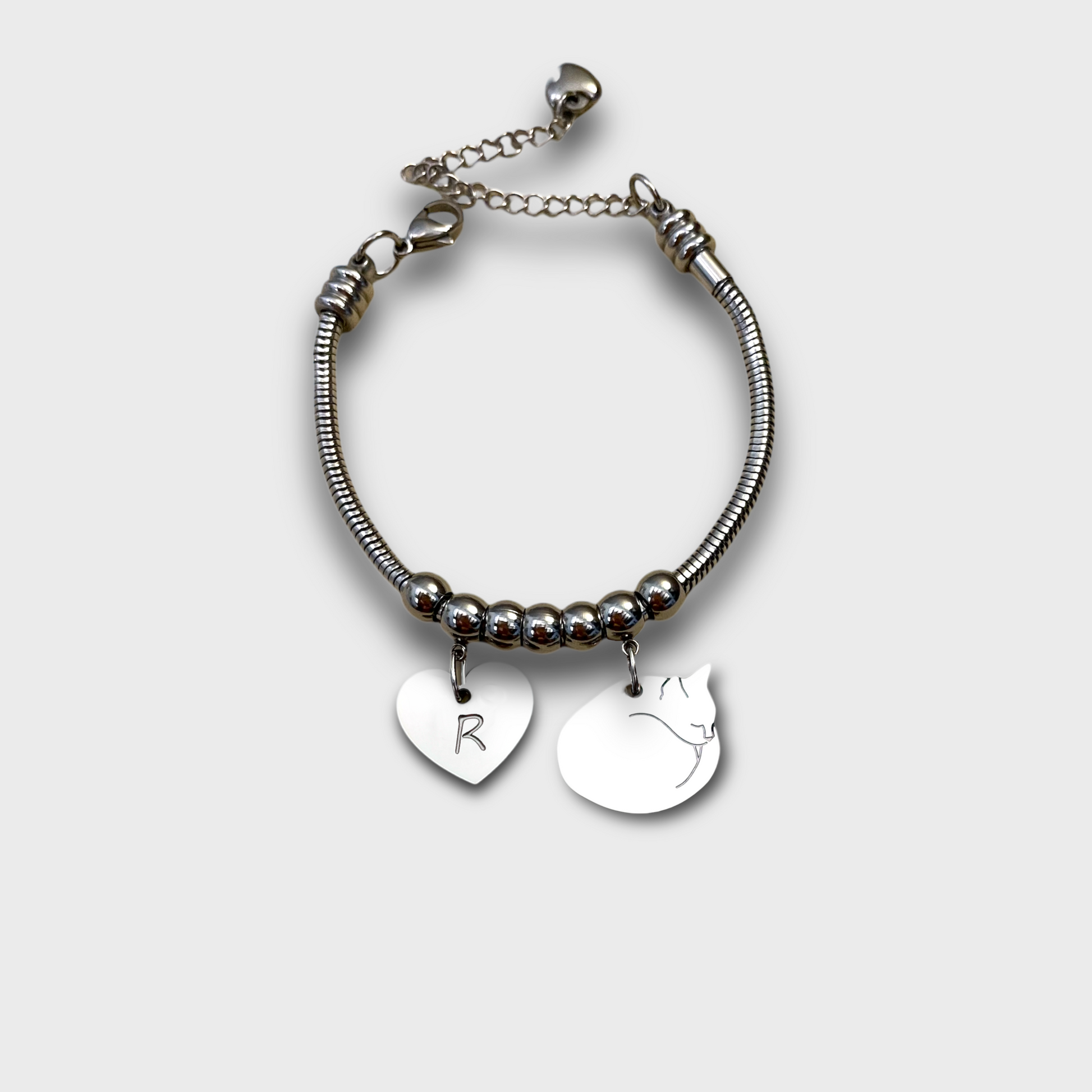 Bracciale Gatto Accucciato con Ciondolo Gatto per Amanti dei Gatti - ContrariaBijoux