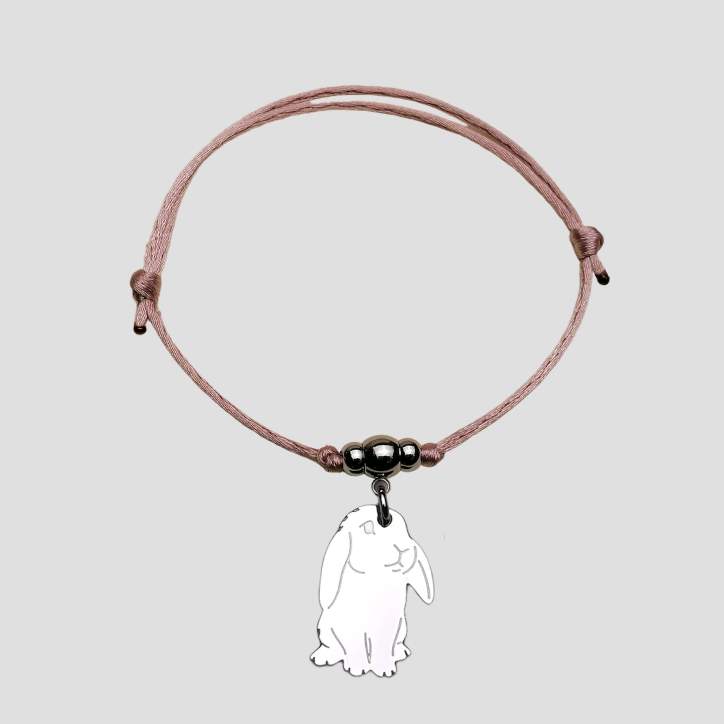 Bracciale Coniglio Ariete e ciondolo cuore con iniziale incisa