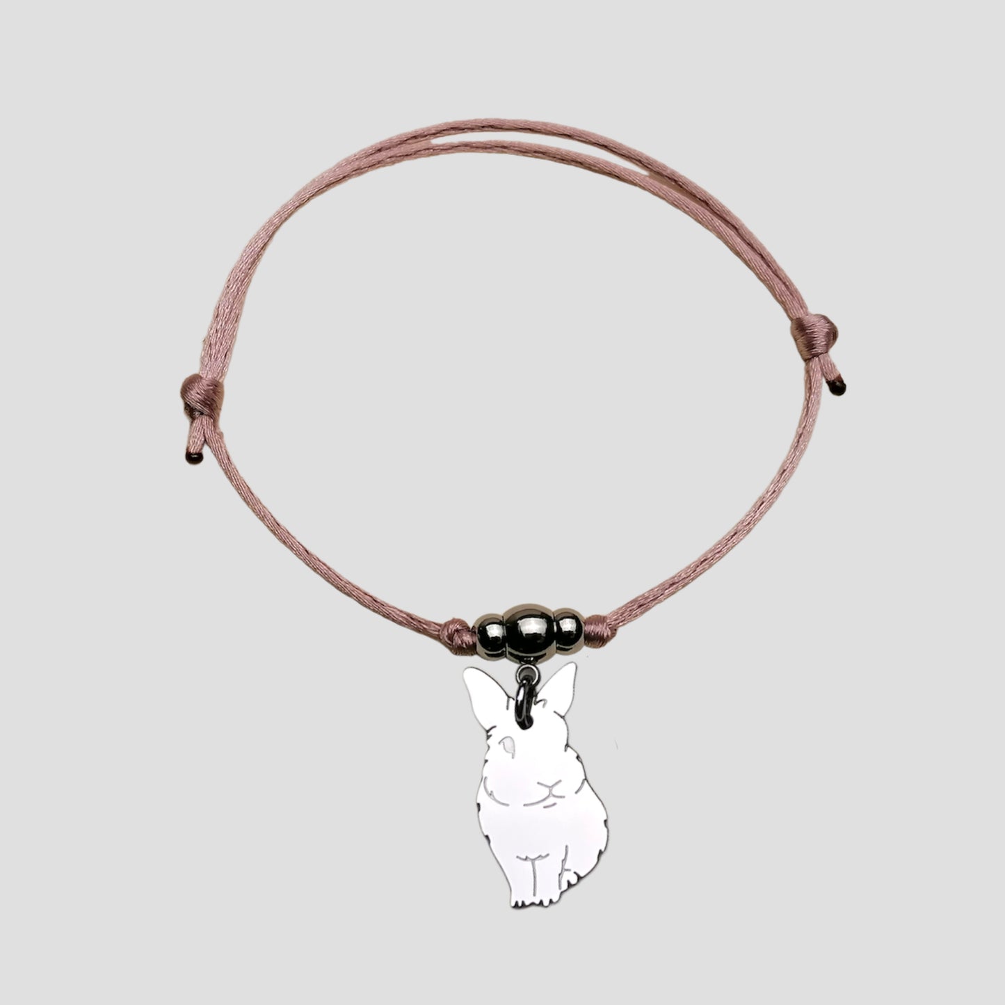 Bracciale Coniglio e ciondolo cuore con iniziale incisa