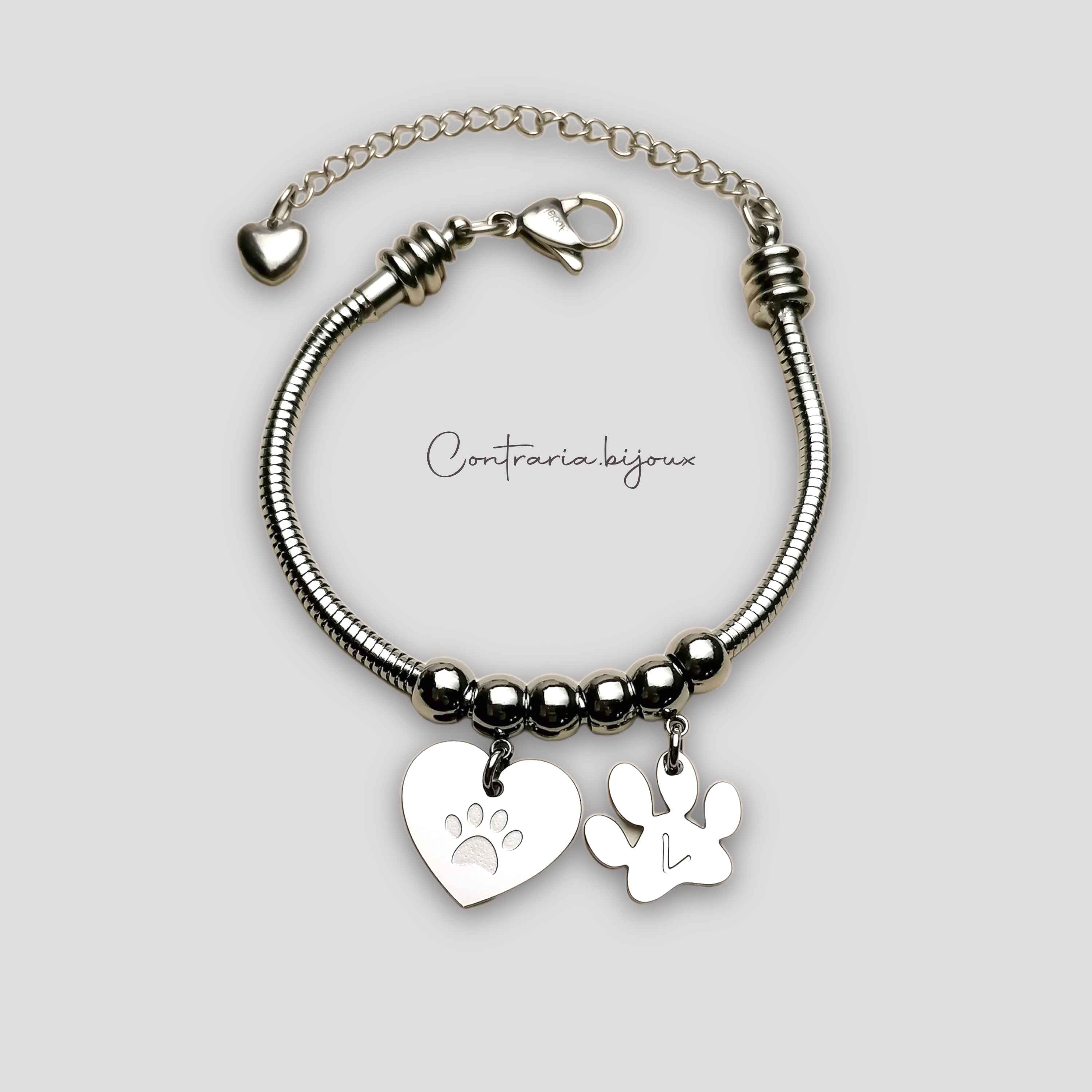 Bracciale Donna In Argento 925 Con Ciondolo Zampa Di Cane E Infinito – Regolabile, Ipoallergenico, 18+5 Cm