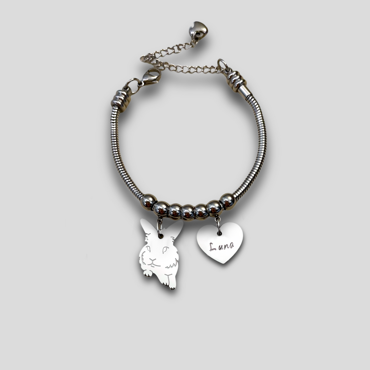 Bracciale Coniglio Testa di Leone e cuore, bracciale Coniglio - ContrariaBijoux