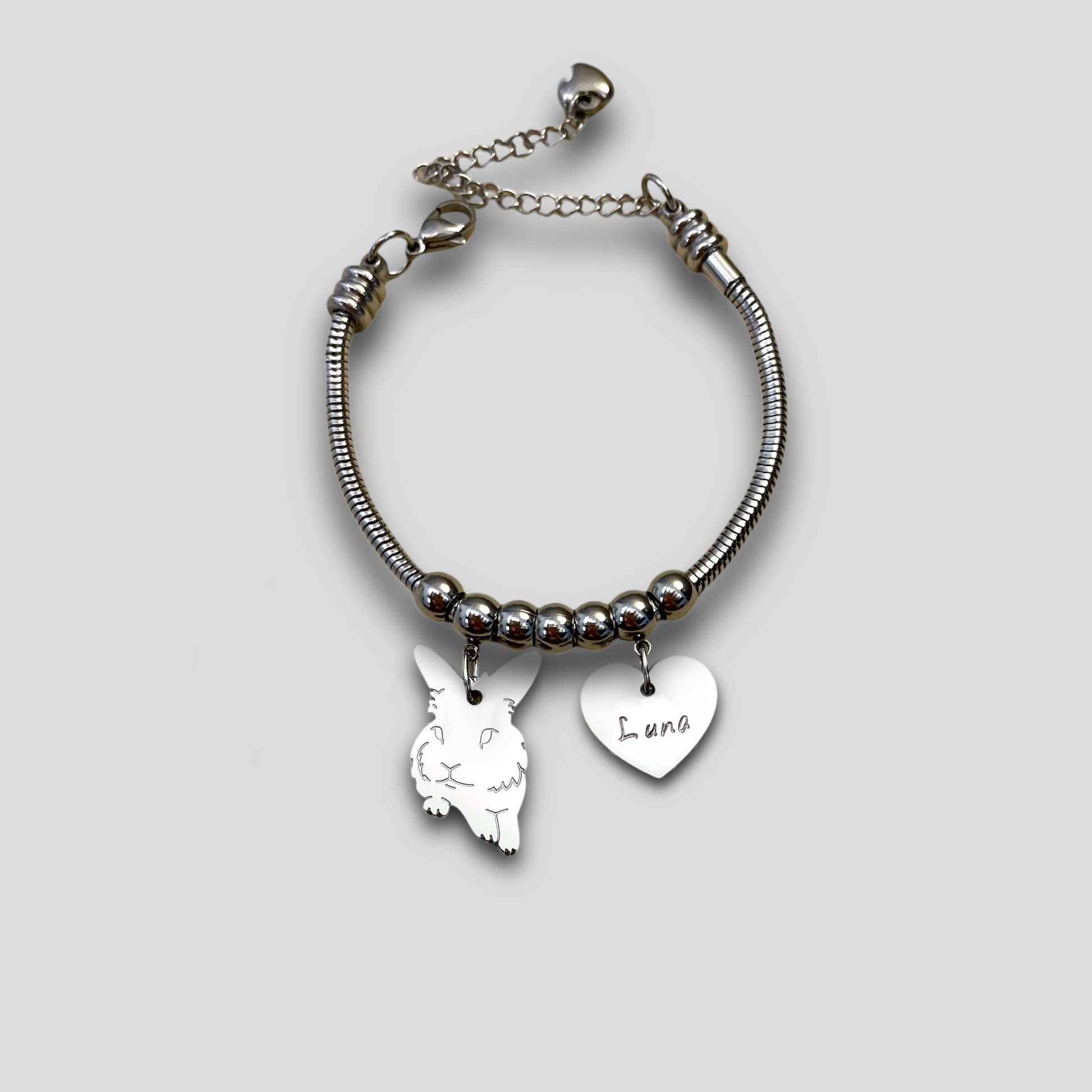 Bracciale Coniglio Testa di Leone e cuore, bracciale Coniglio - ContrariaBijoux