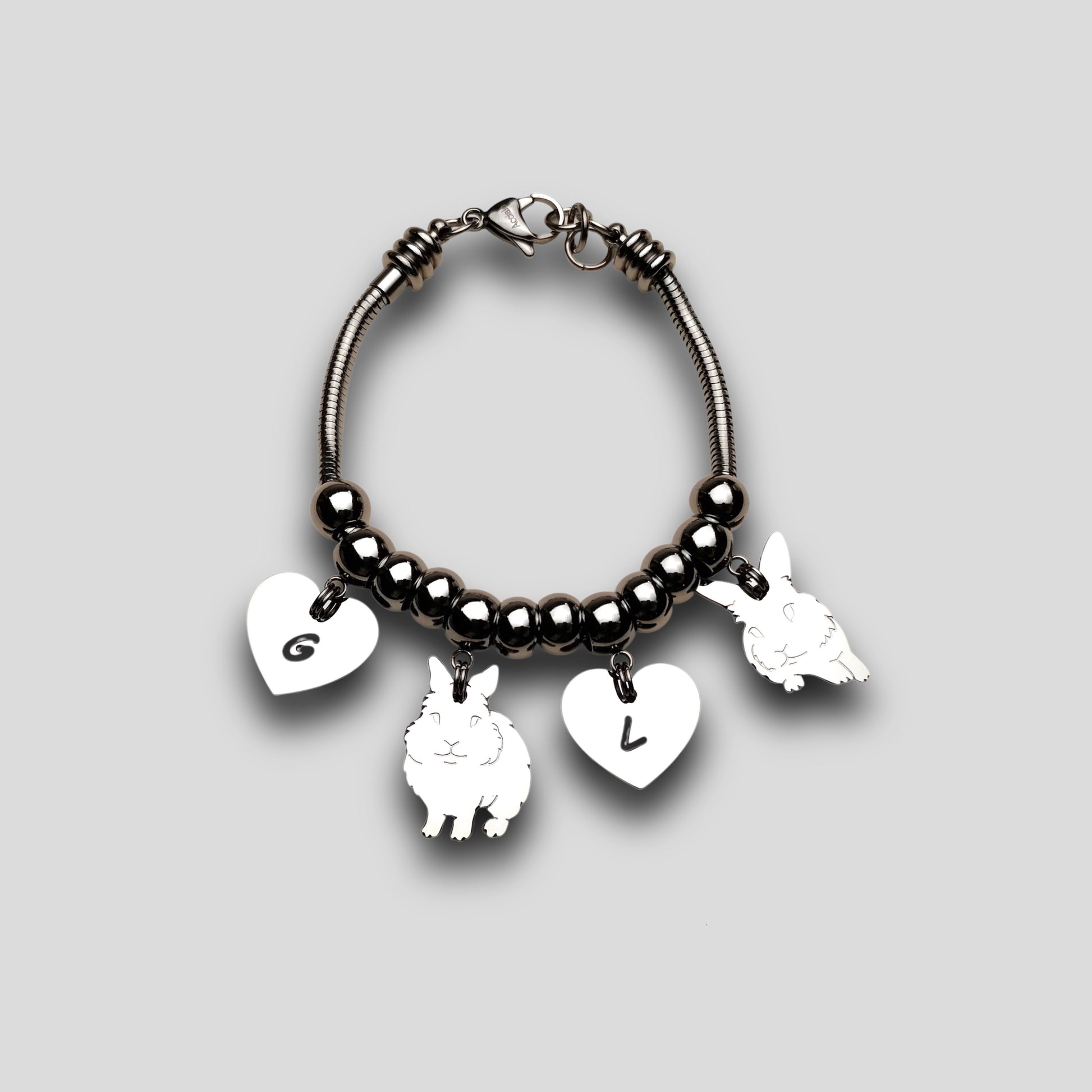 Bracciale Coniglio Testa di Leone e cuore, bracciale Coniglio - ContrariaBijoux