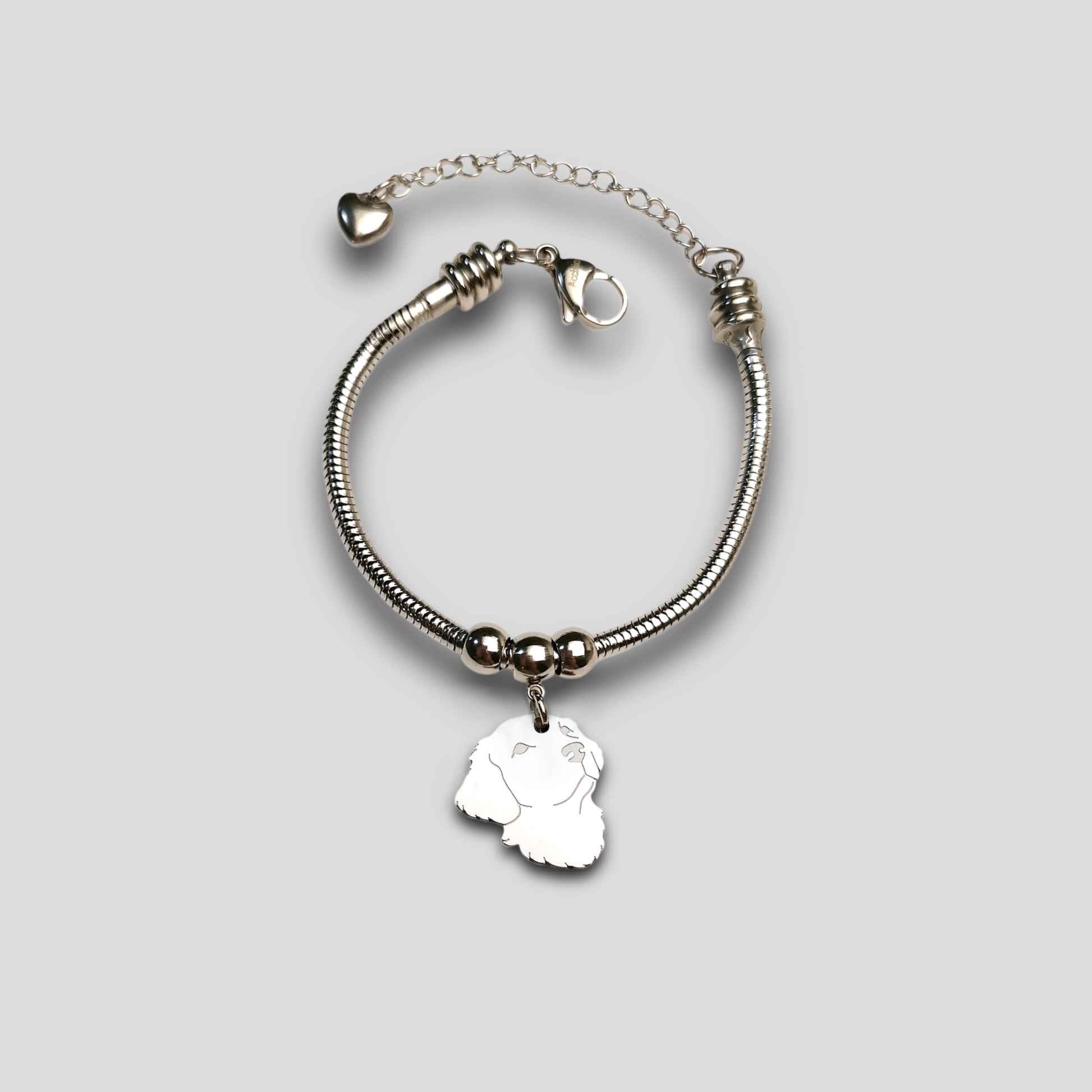 Bracciale cane Golden Retriever, Bracciale Golden Retriever personalizzato e zampa incisa - ContrariaBijoux