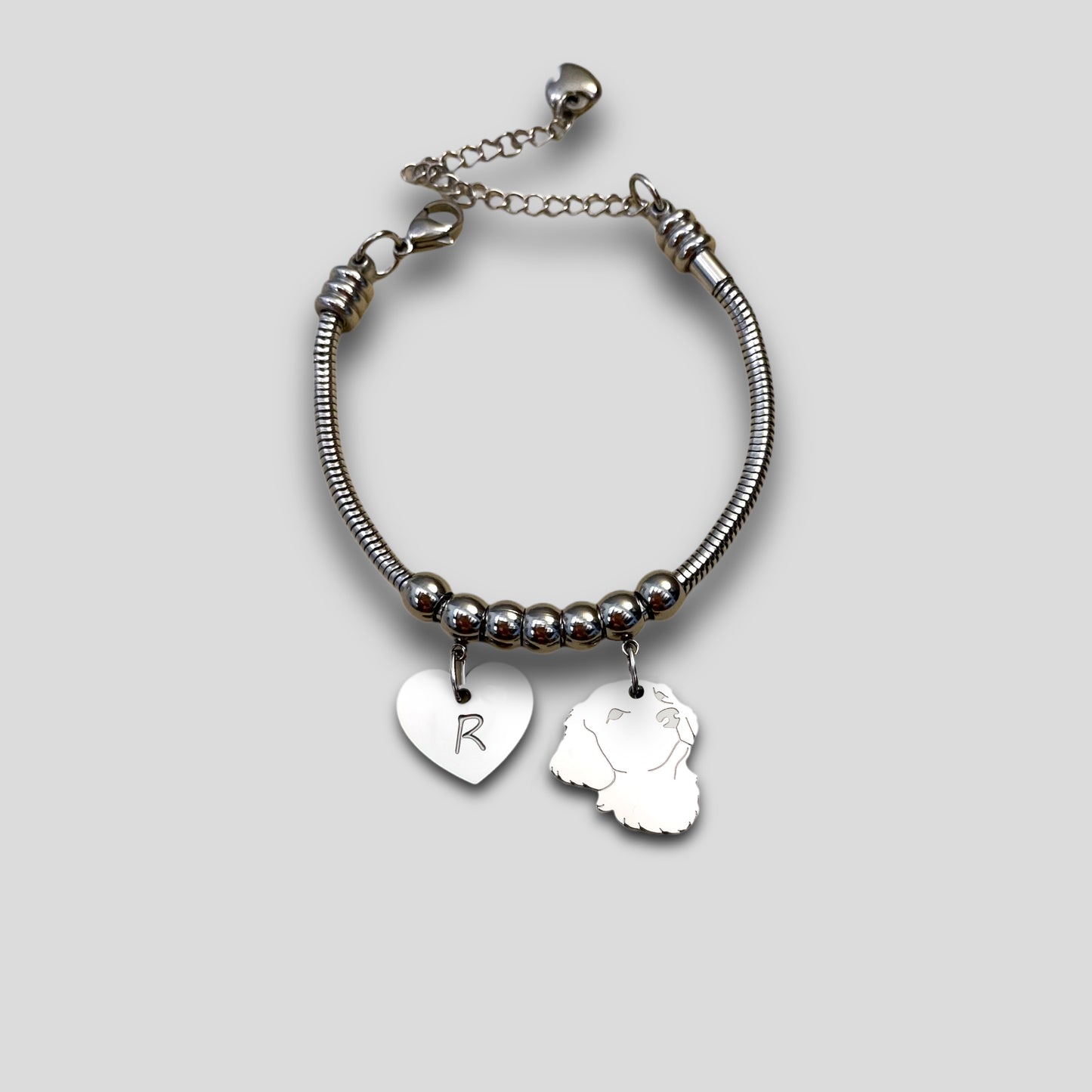Bracciale cane Golden Retriever, Bracciale Golden Retriever personalizzato e zampa incisa - ContrariaBijoux