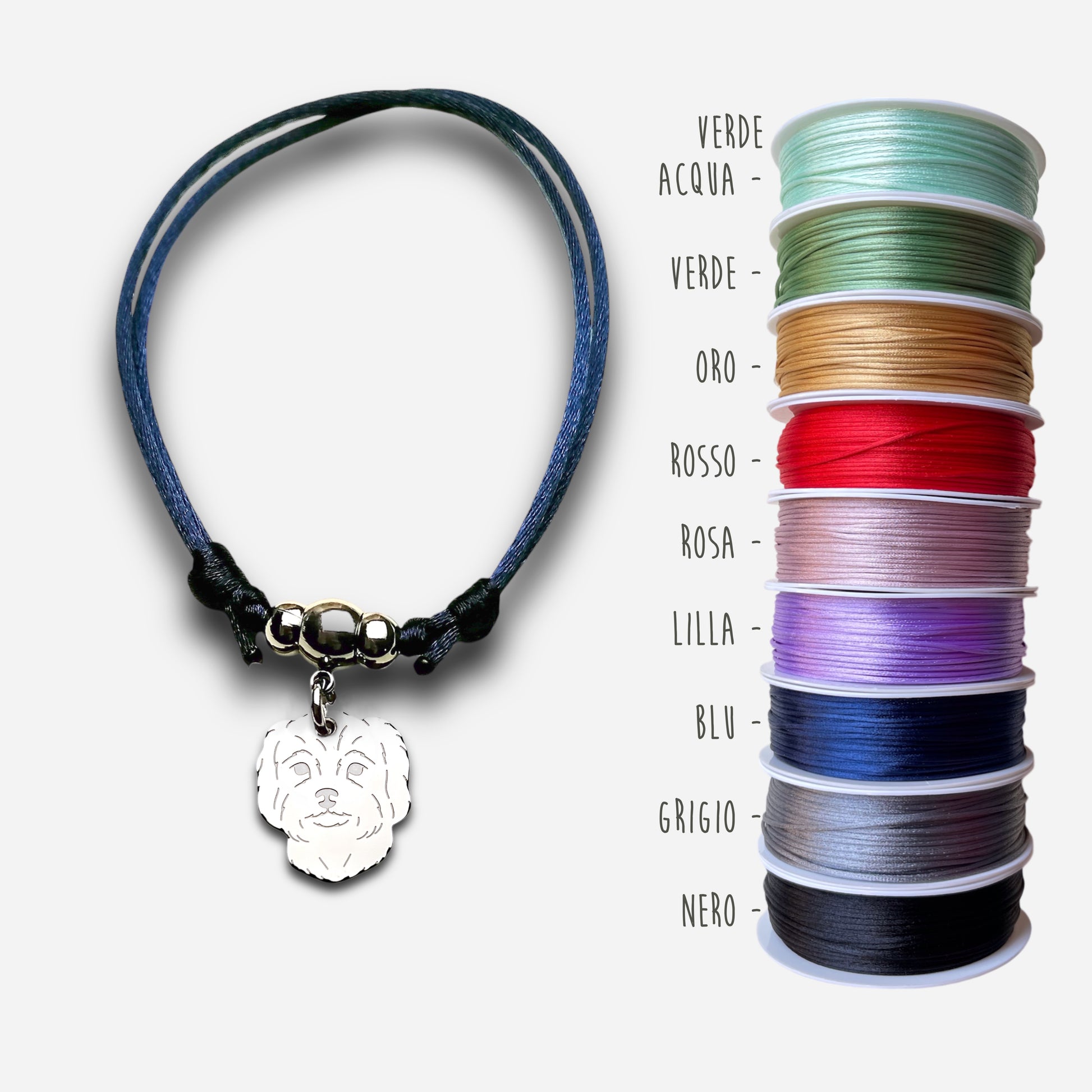 Bracciale con Cane Maltese, ciondolo  Maltese , bracciale Personalizzato  con zampa con iniziale incisa, Bracciale Maltese - ContrariaBijoux