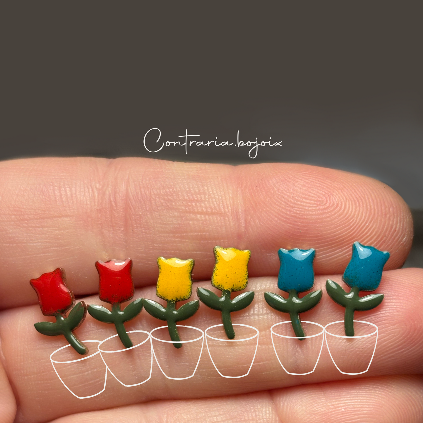 Bird and Tulip Earrings / Tulip Earrings