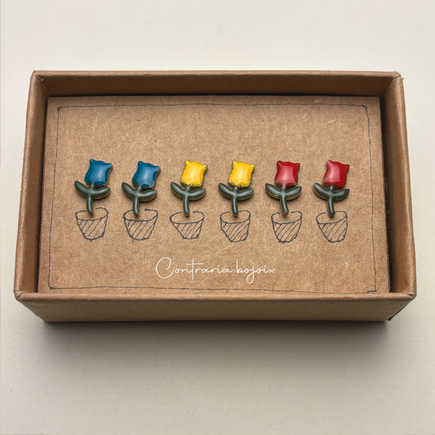 Bird and Tulip Earrings / Tulip Earrings