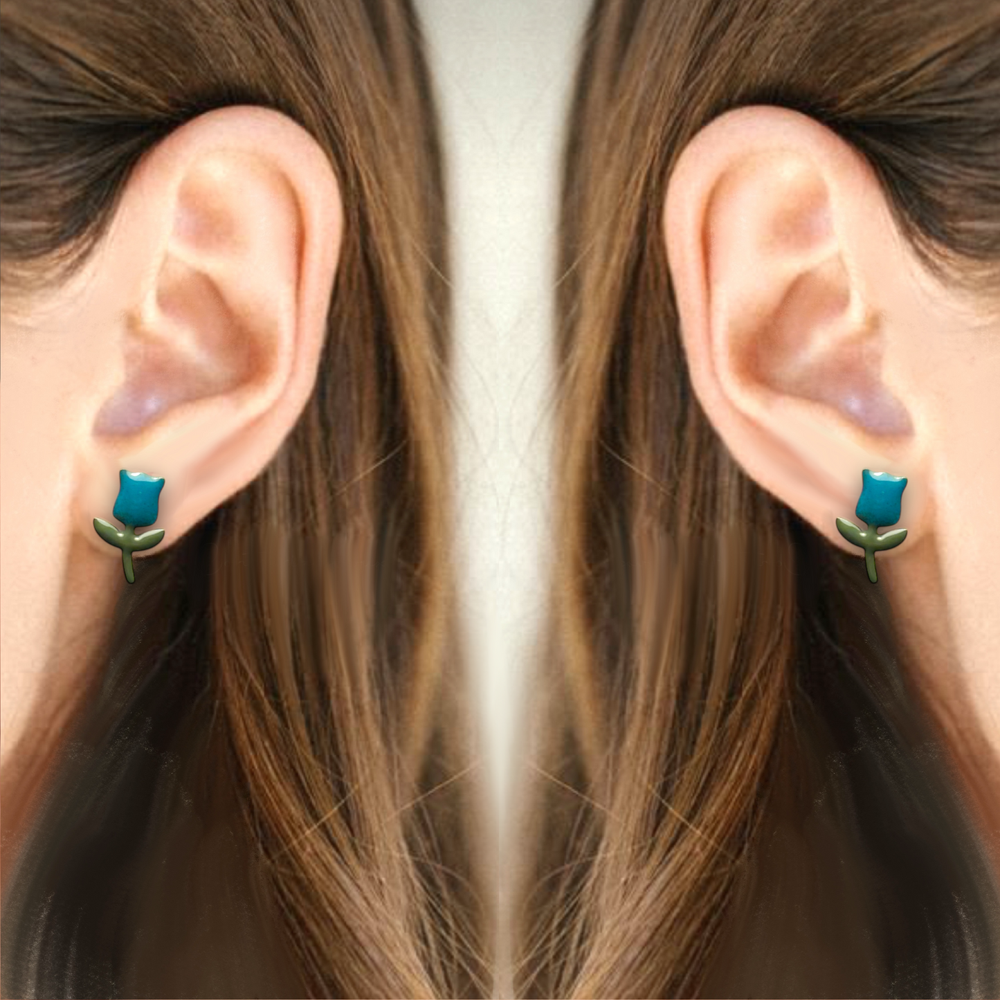 Bird and Tulip Earrings / Tulip Earrings