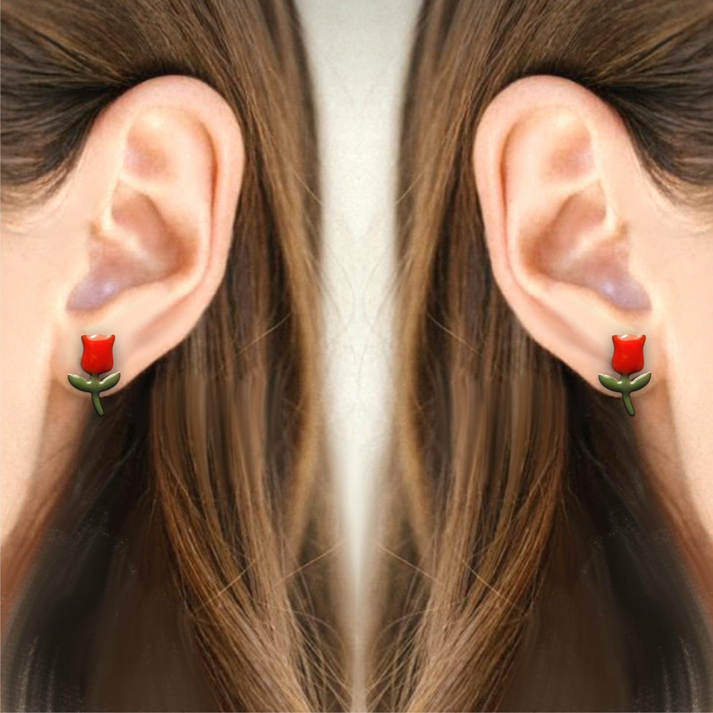 Bird and Tulip Earrings / Tulip Earrings
