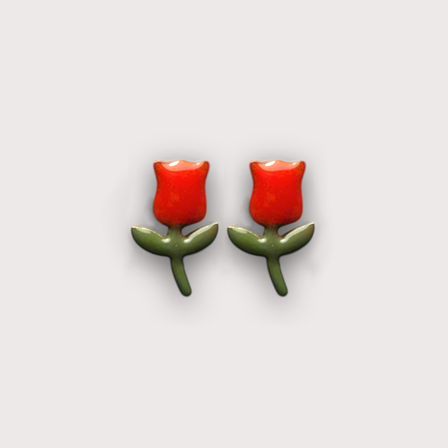 Bird and Tulip Earrings / Tulip Earrings