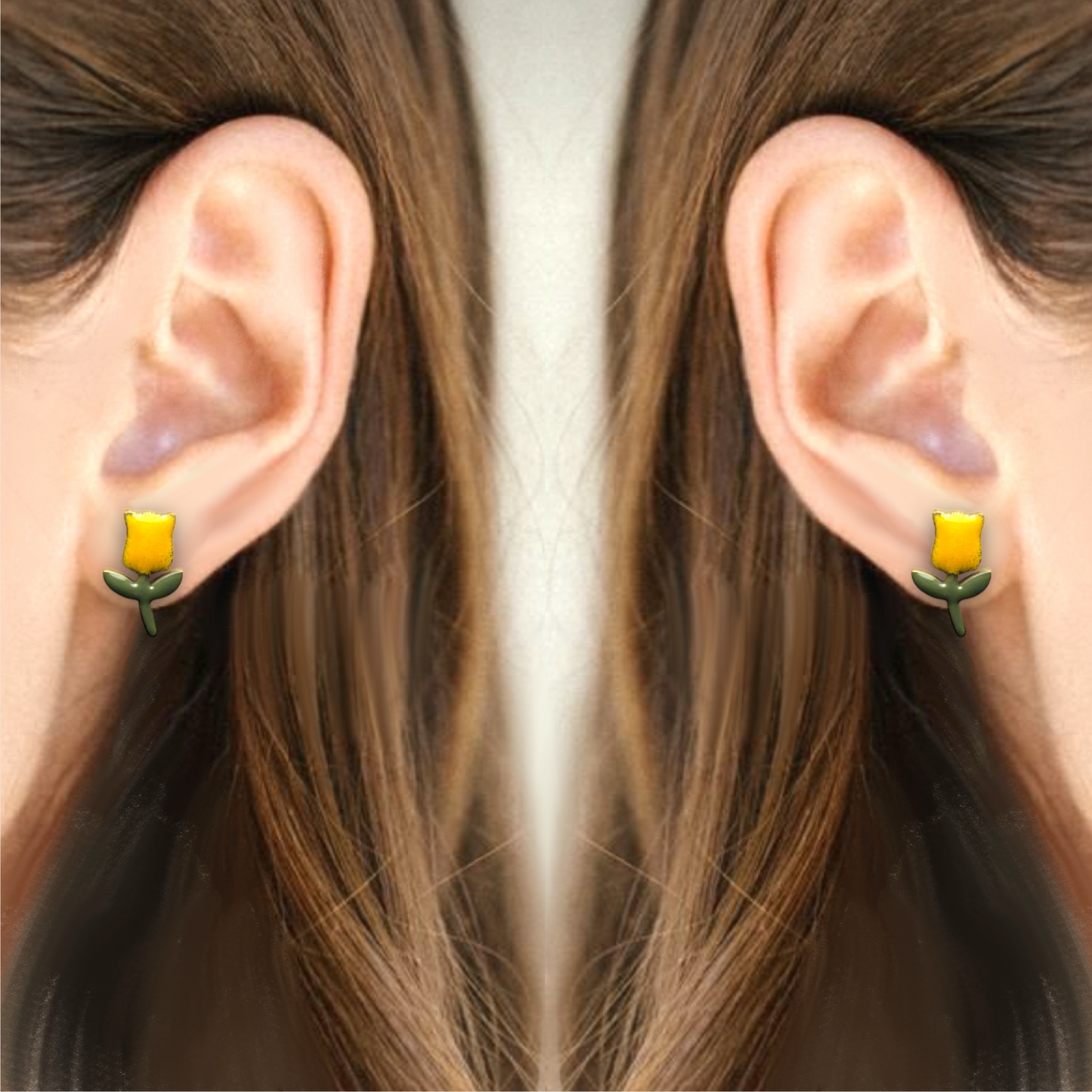 Bird and Tulip Earrings / Tulip Earrings