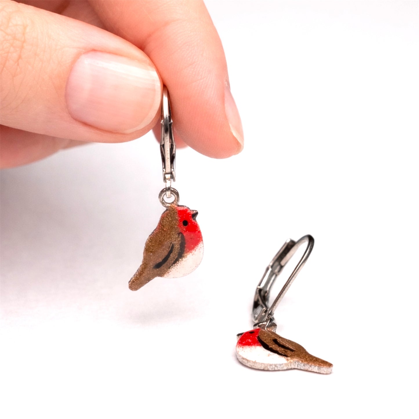 Orecchini pettirosso pendenti - ContrariaBijoux