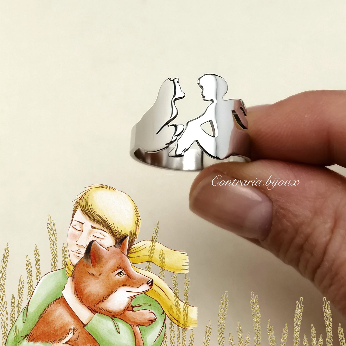 Anello Piccolo Principe e volpe - ContrariaBijoux