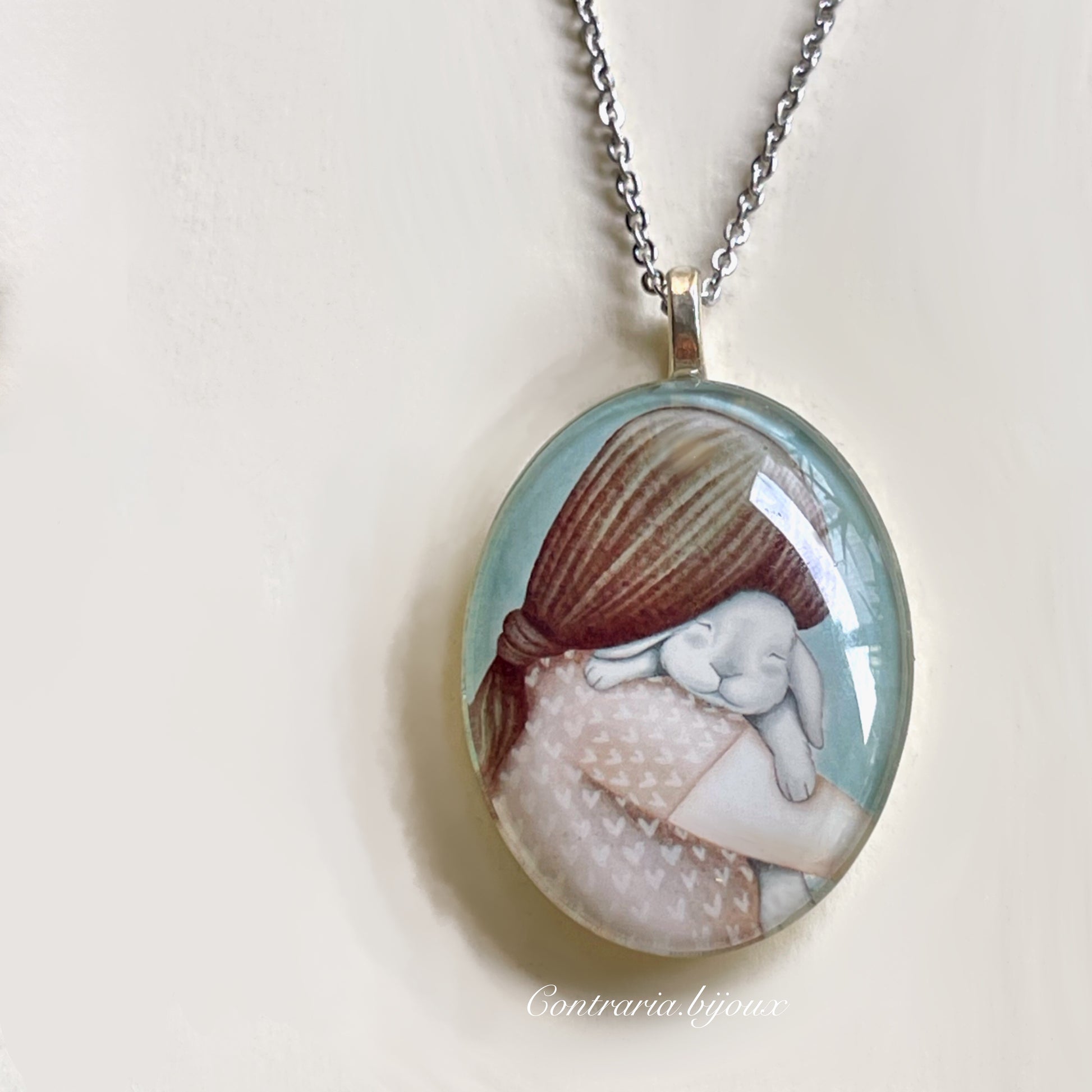 Collana con Ciondolo Coniglietto Ariete in Vetro - ContrariaBijoux
