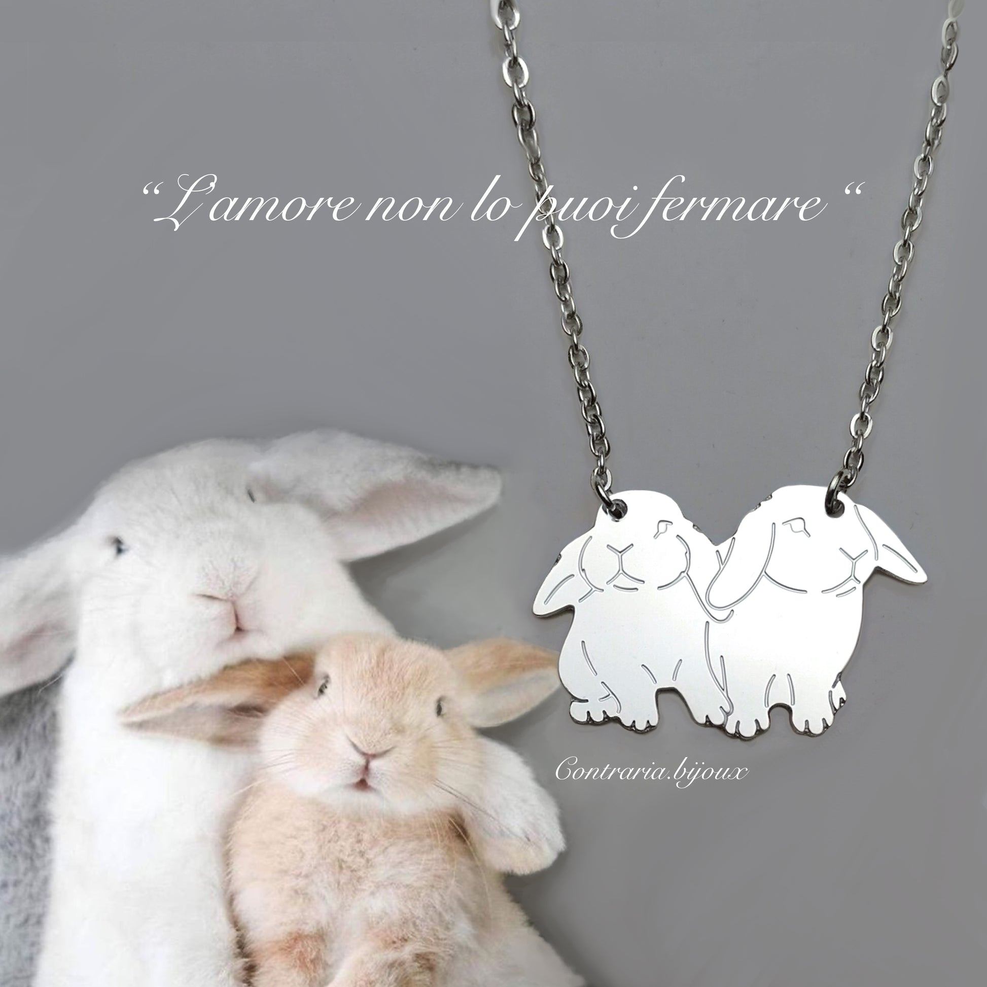 Collana coppia conigli ariete – ContrariaBijoux