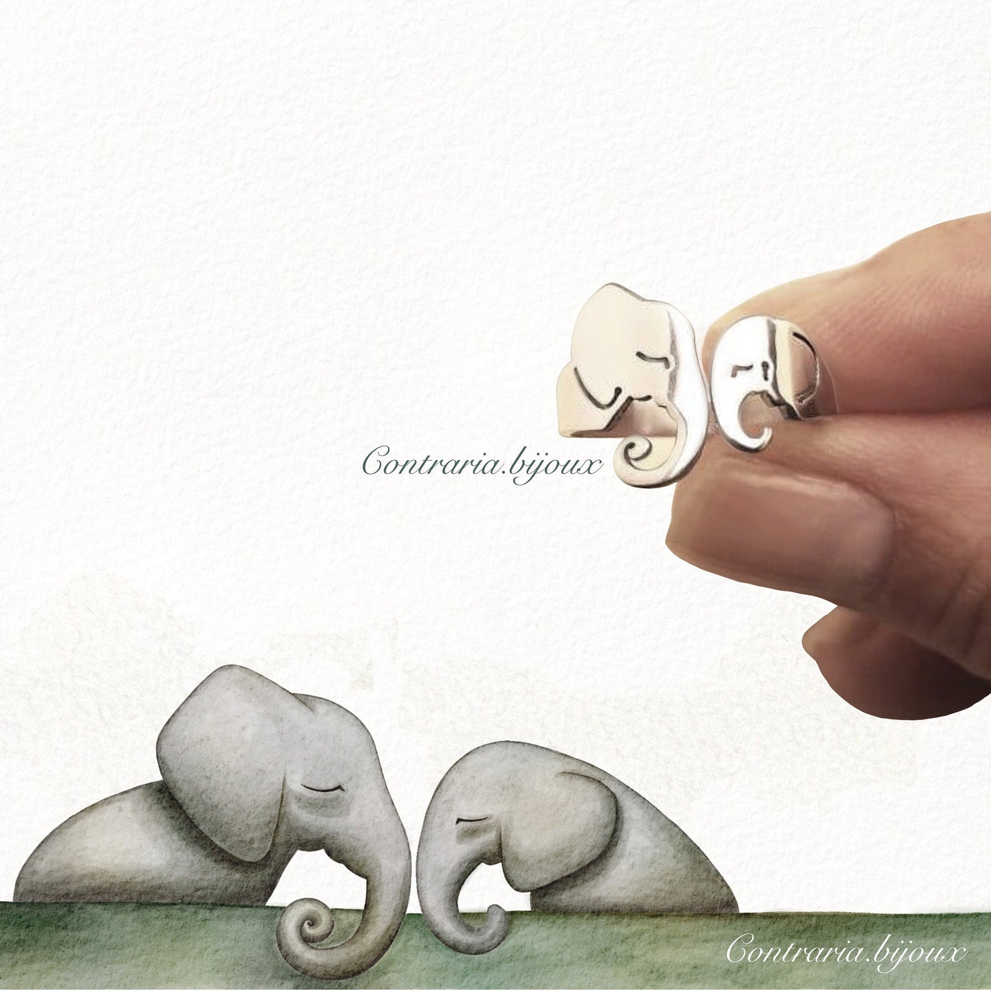 Anello Elefante innamorato - ContrariaBijoux