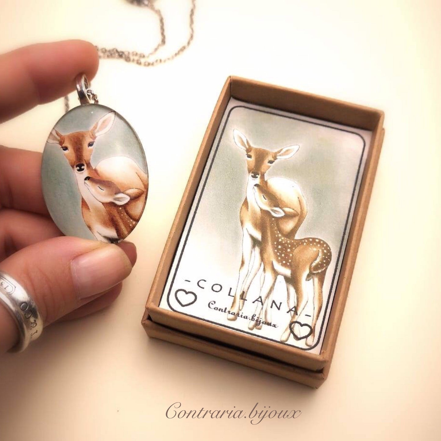 Collana con ciondolo Cerbiatto - ContrariaBijoux