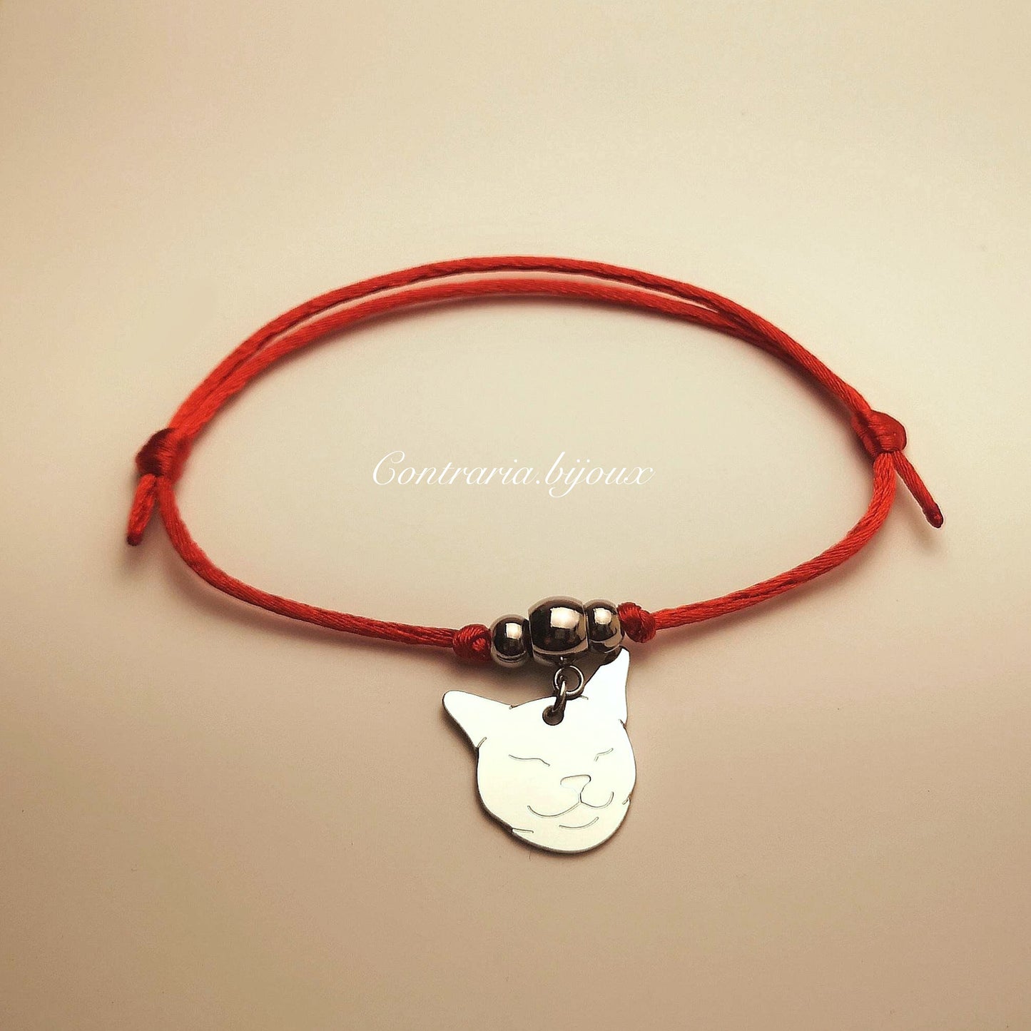 Bracciale Gatto e zampa con iniziale incisa