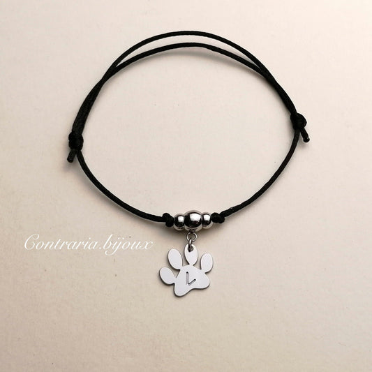 Bracciale Zampa con lettera incisa personalizzata - ContrariaBijoux