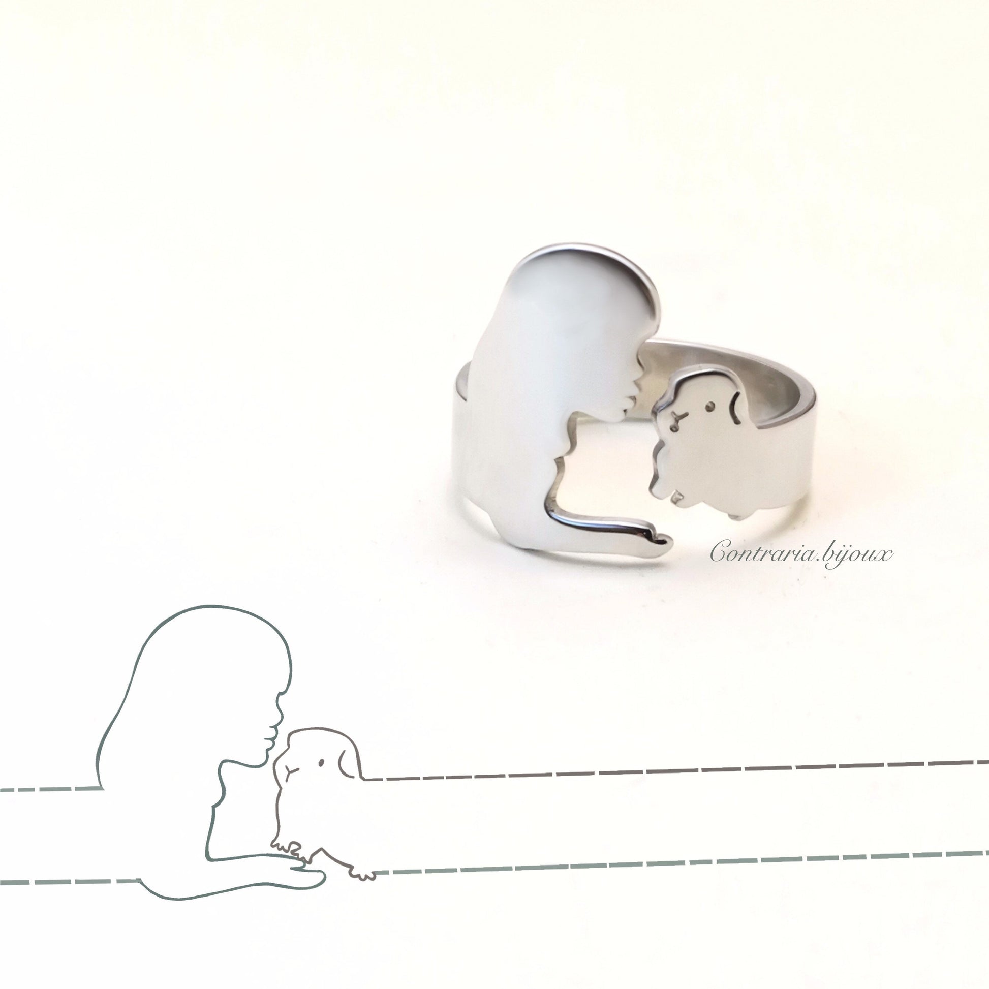 Anello Cavia innamorata - ContrariaBijoux