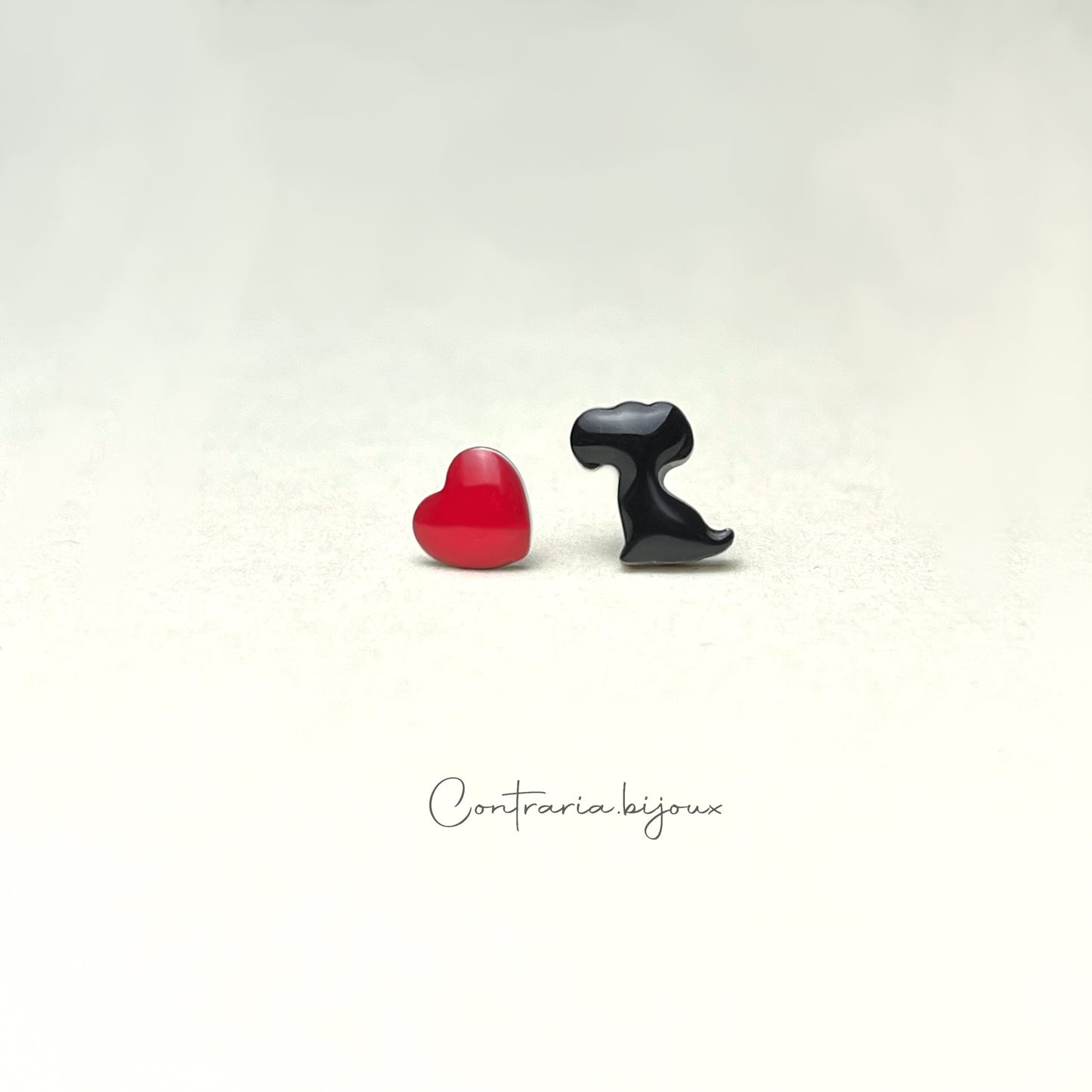 Orecchini cuore e Balena / cuore e uccellino /  cuore e Cane - ContrariaBijoux